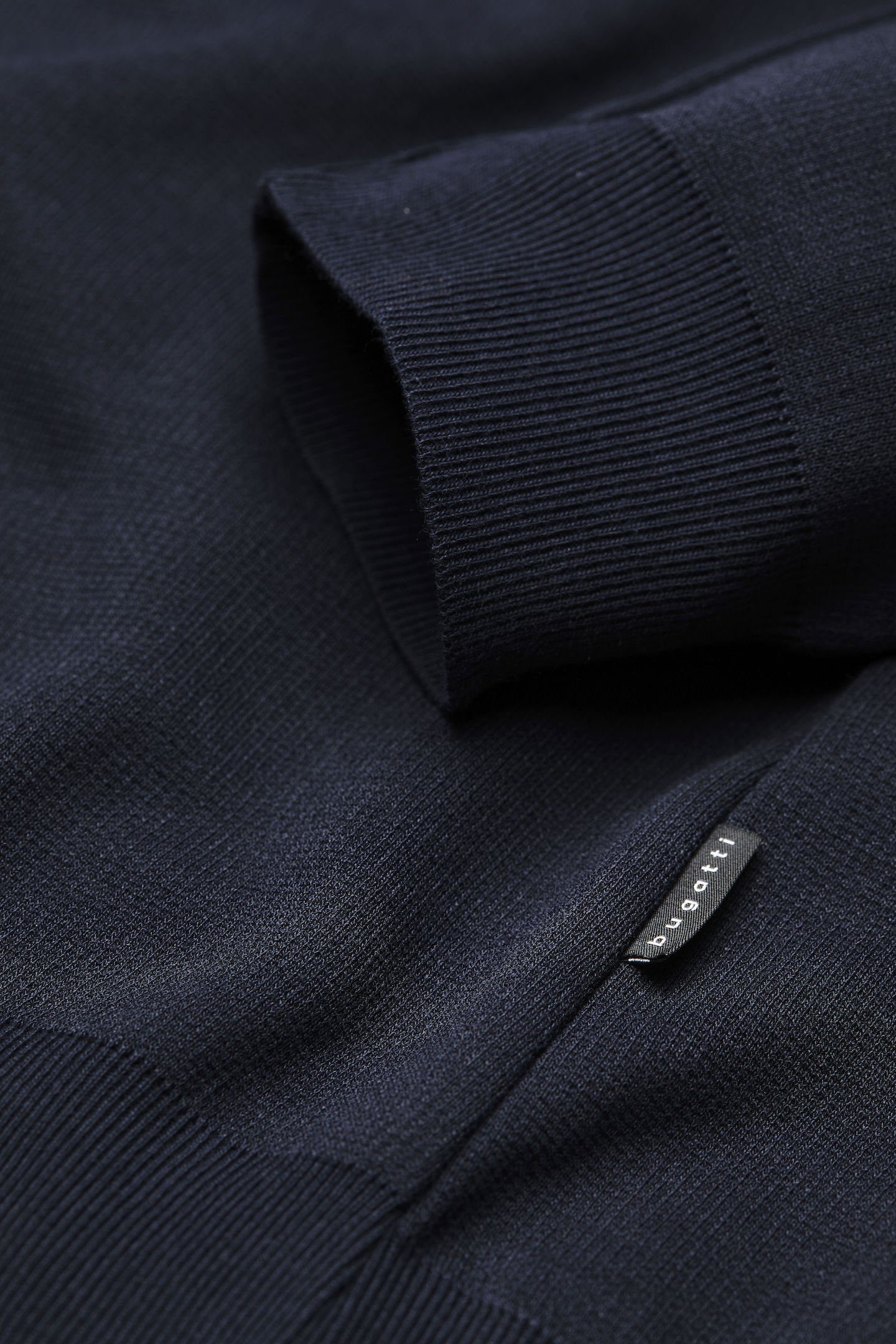 Bugatti Poloshirt met lange mouwen met opstaande kraag