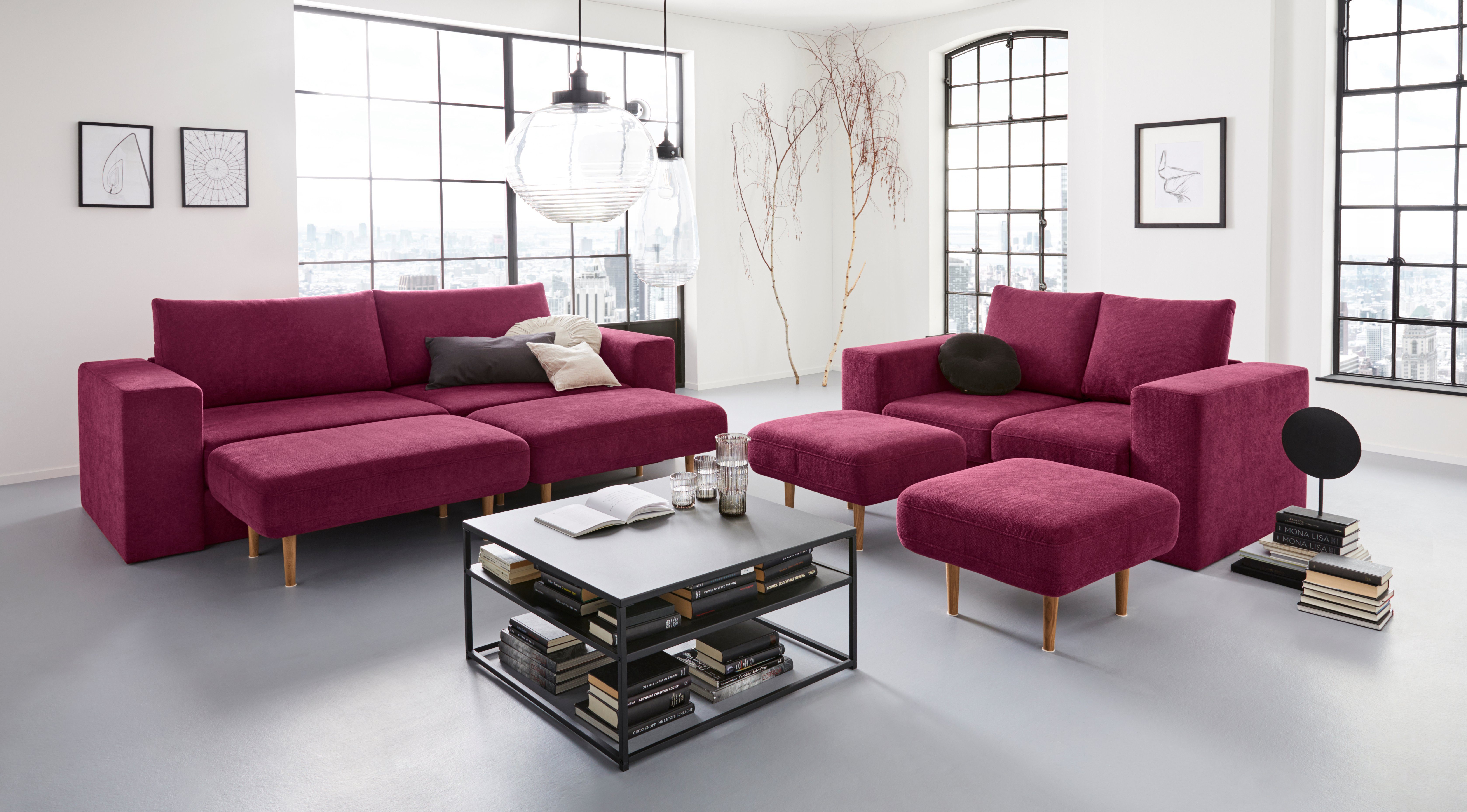 LOOKS BY WOLFGANG JOOP 2-zitsbank Looksv Aan te passen bank: de bank wordt bank met 2 hockers
