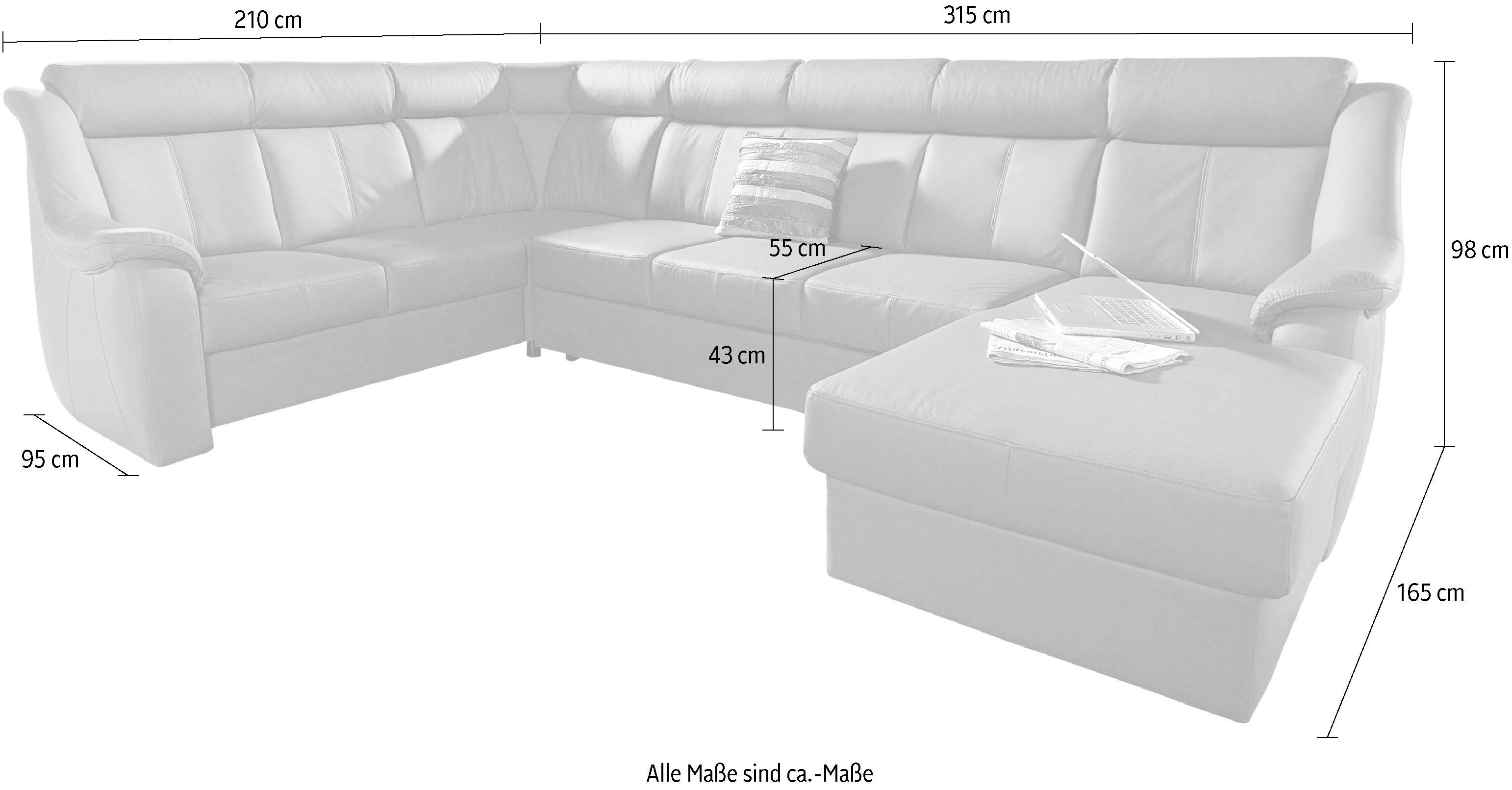 sit&more Zithoek Basel U-vorm optioneel met relaxfunctie