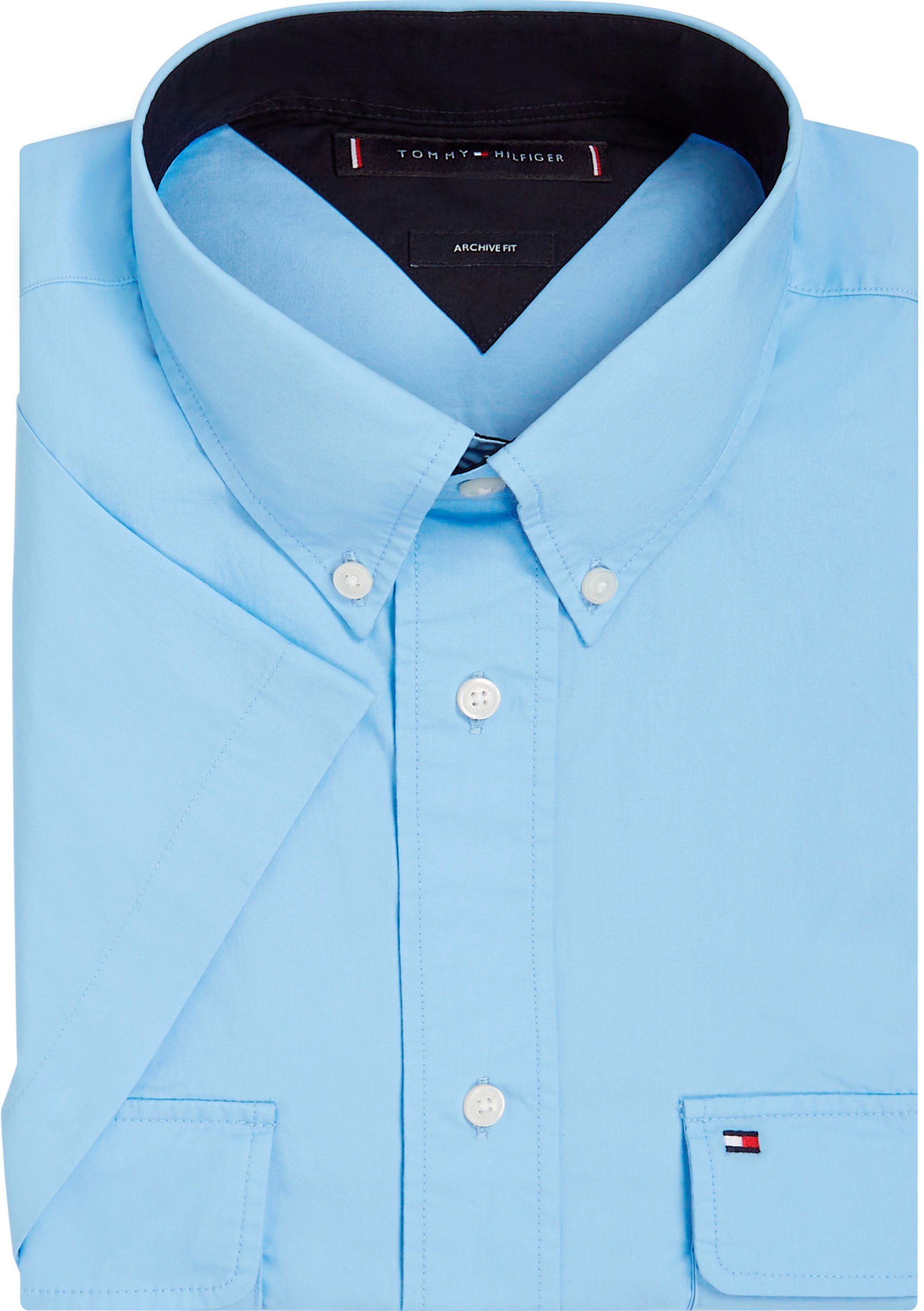 Tommy Hilfiger Overhemd met korte mouwen WCC POPLIN TWO POCKET SHIRT S/S