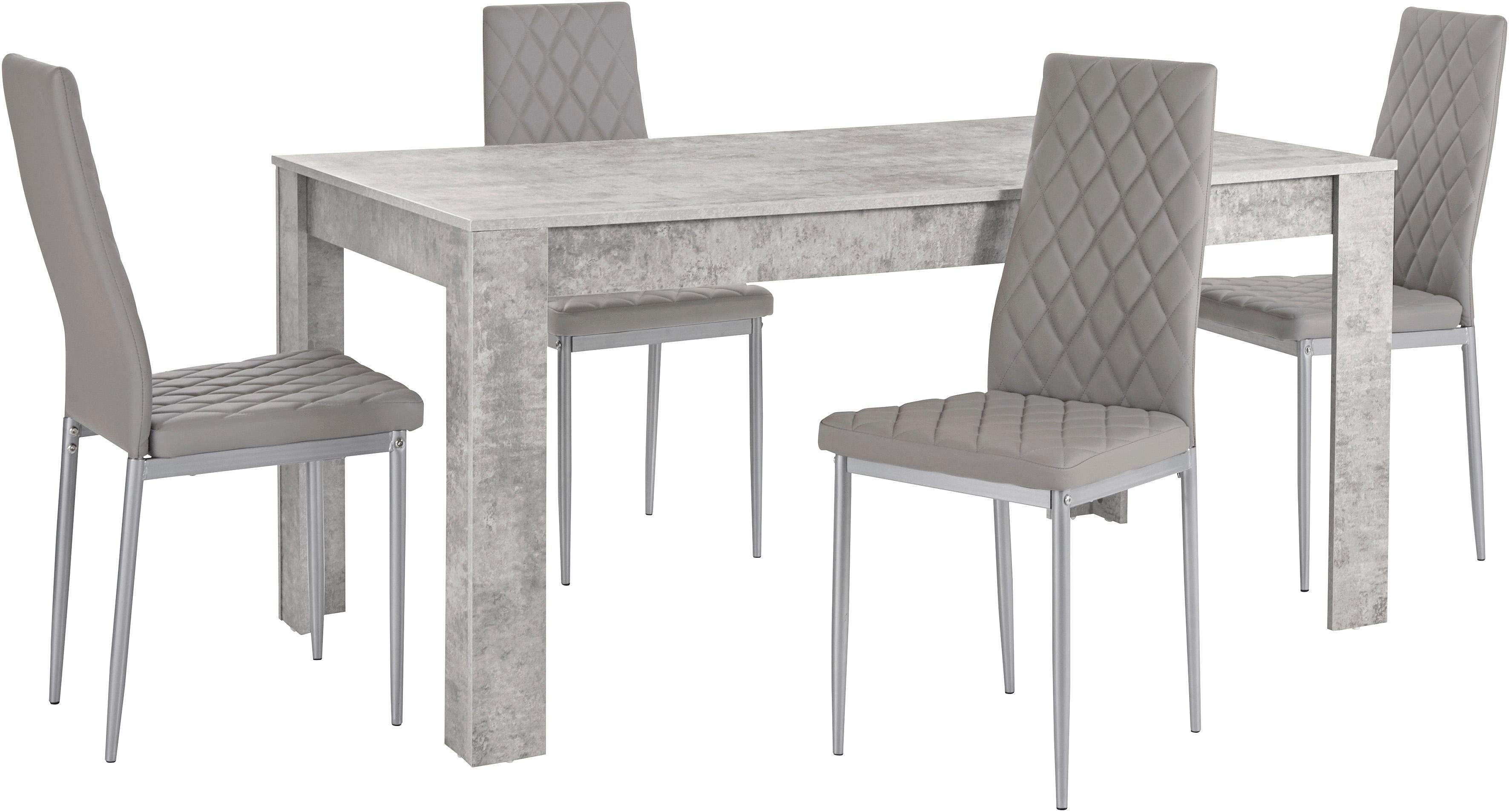 INOSIGN Eethoek Lynn160/Brooke Tafel met 4 stoelen (set, 5-delig)