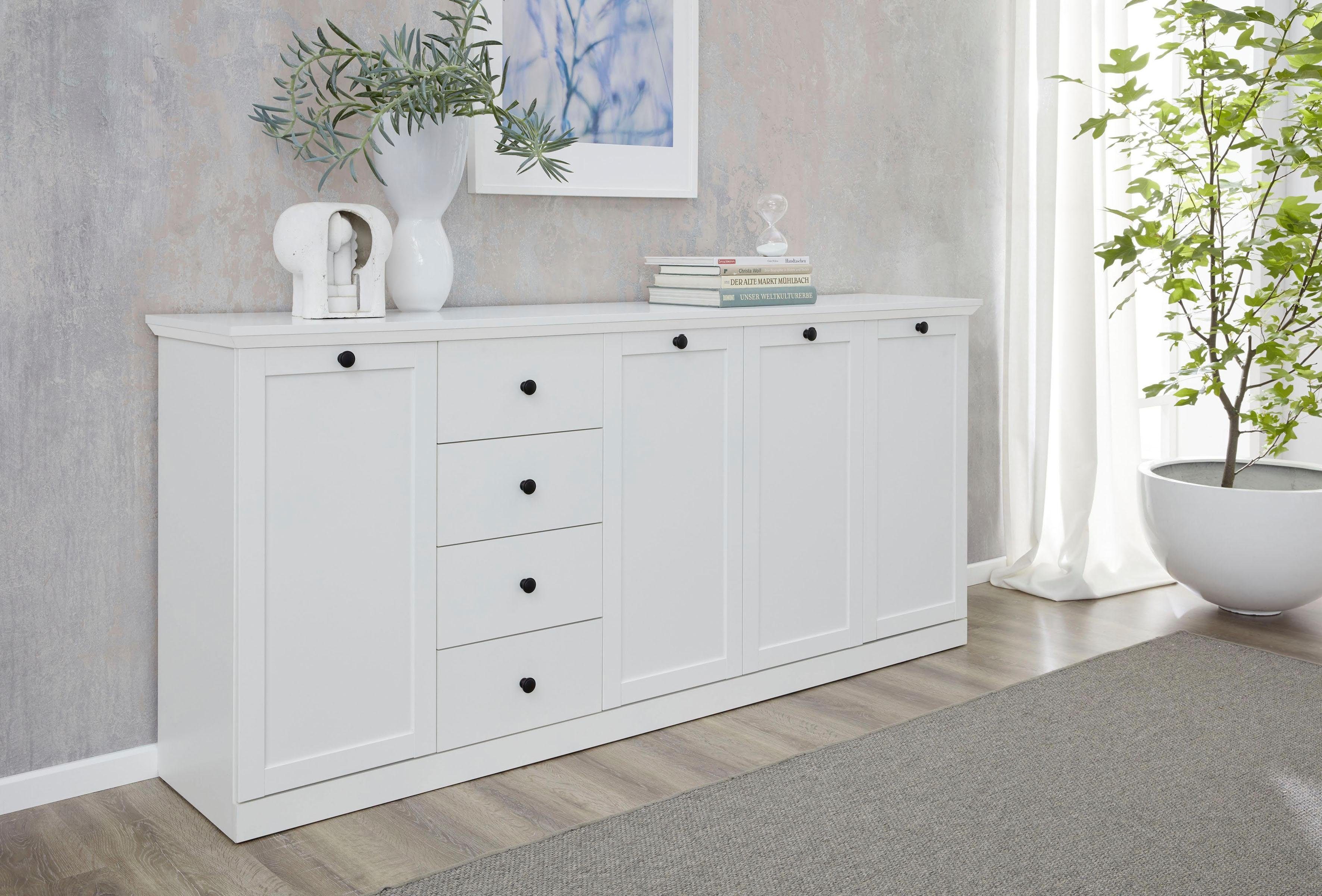Home affaire Dressoir Örebro Commode, tijdloze landhuisstijl, met volledige uittrekbaarheid dressoirs wit