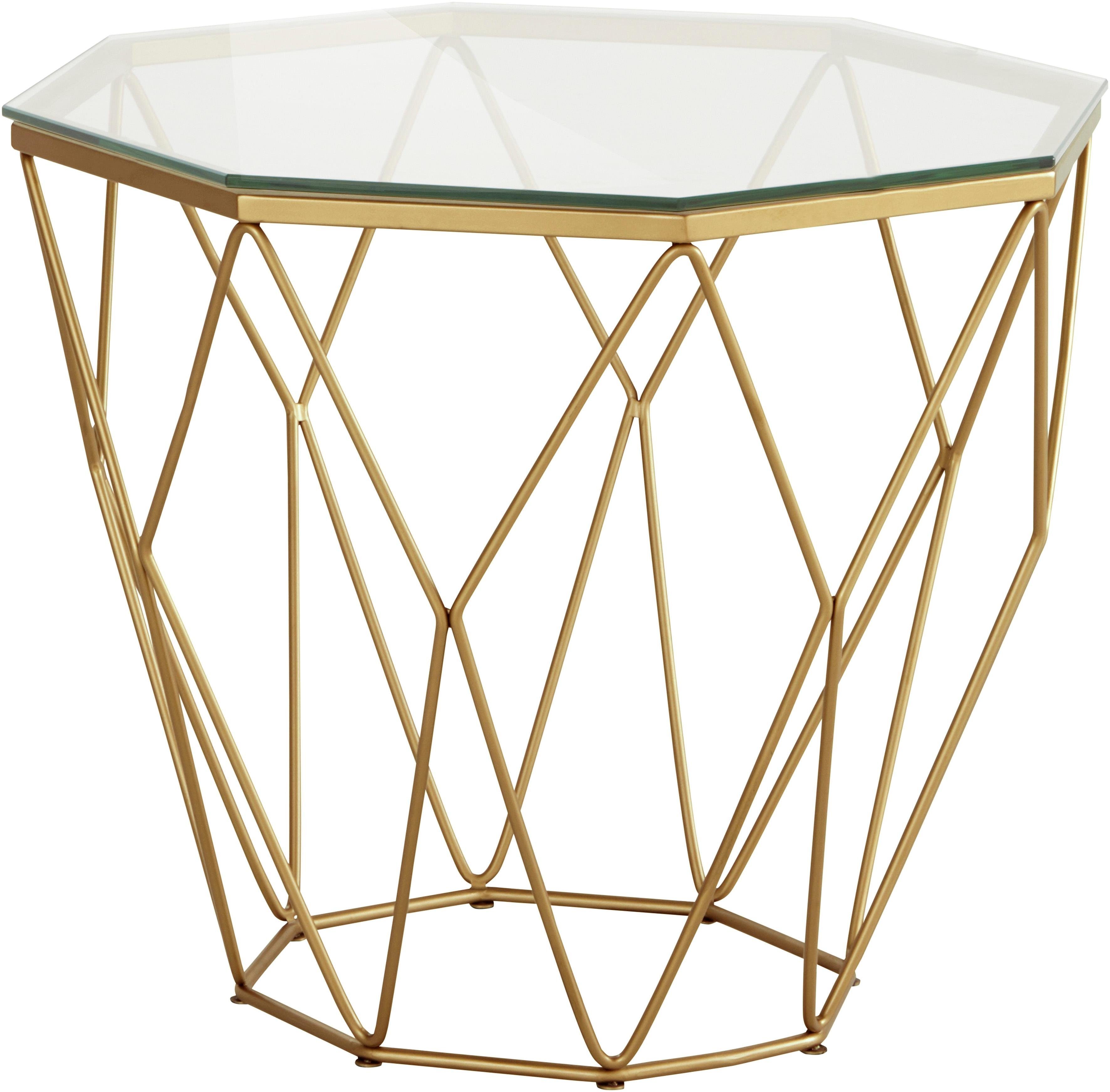 Guido Maria Kretschmer Home&Living Bijzettafel CAEN met glasplaat en metaal, breedte 60 cm