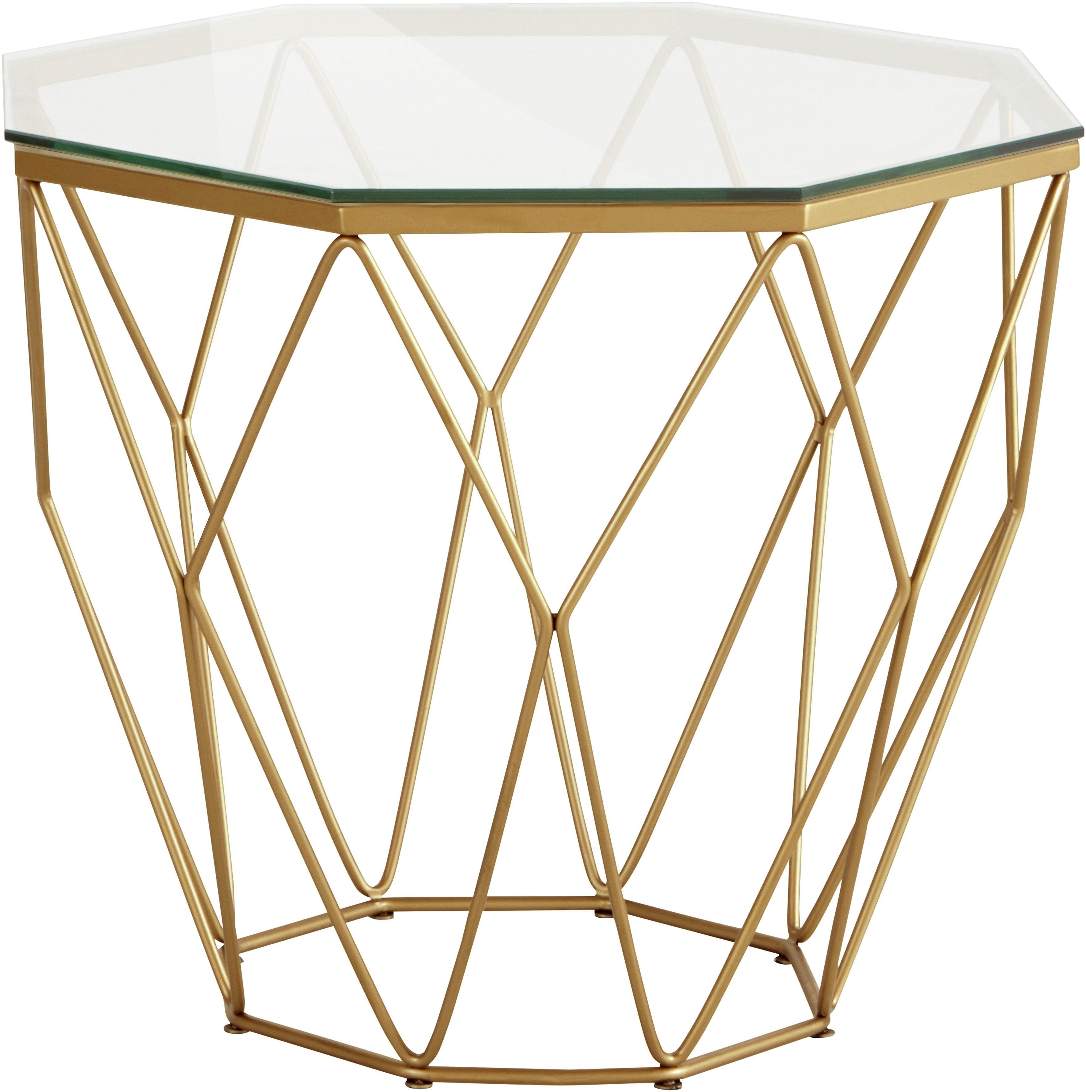 Guido Maria Kretschmer Home&Living Bijzettafel CAEN met glasplaat en metaal, breedte 60 cm