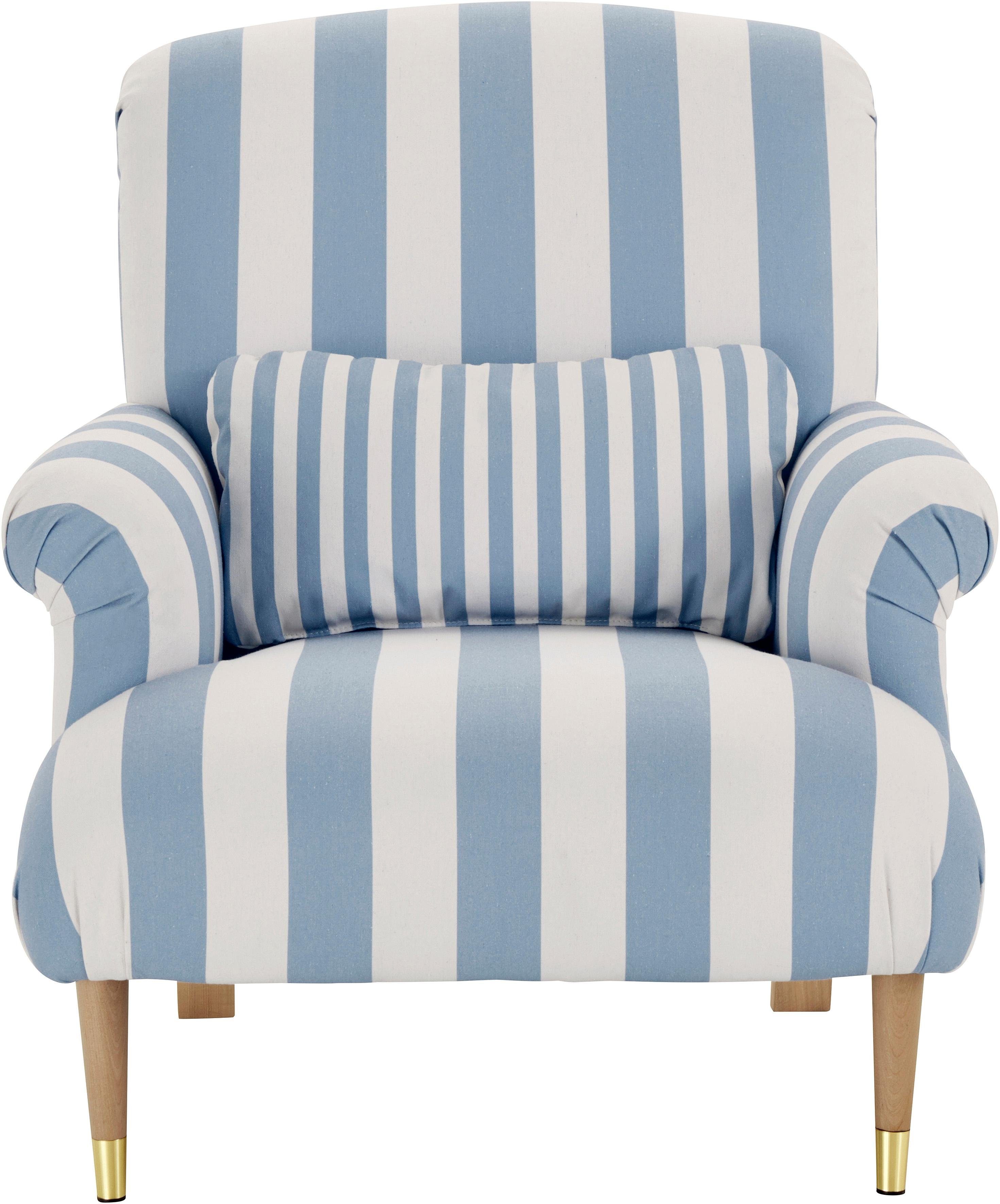 Guido Maria Kretschmer Home&Living XXL-fauteuil Cholet stoel met sierkussen en poten van eiken, overtrekstof: katoenmix, big (set)