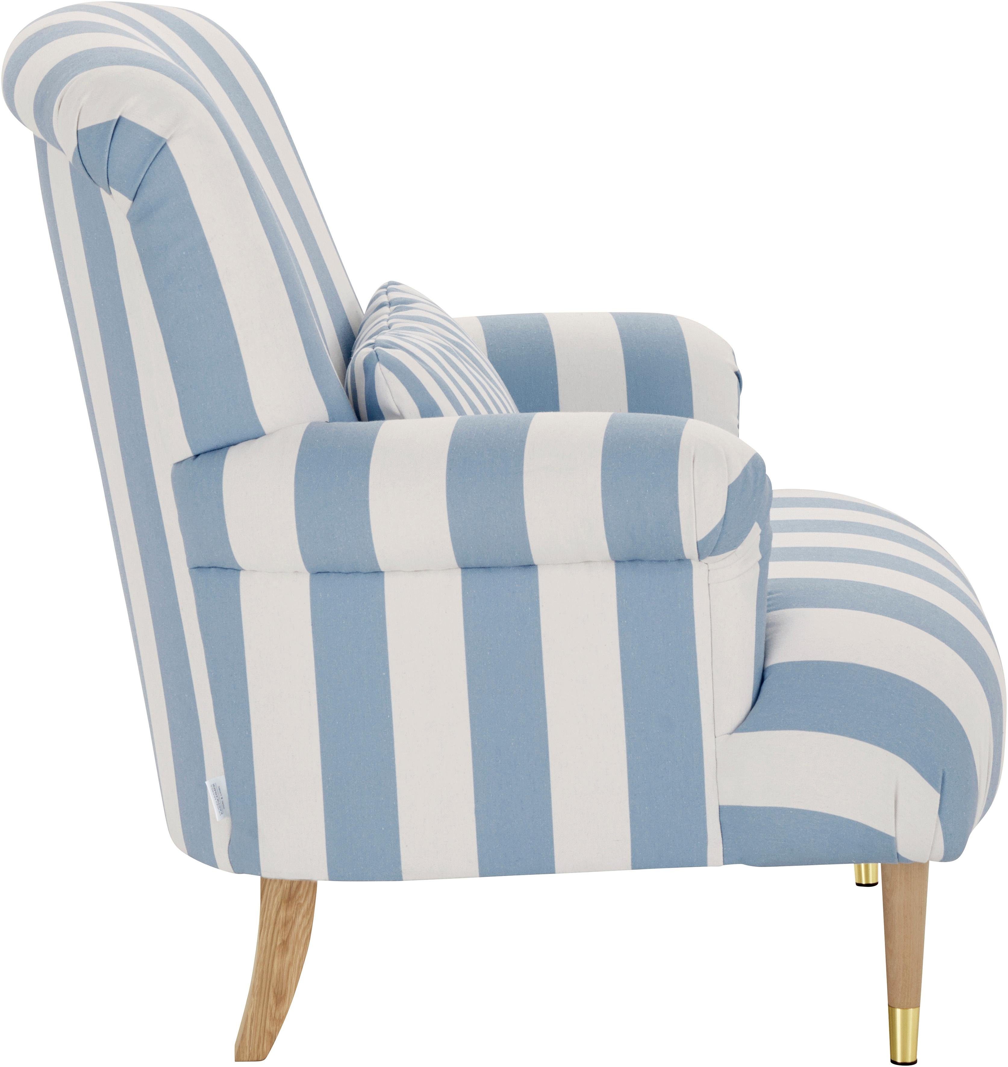 Guido Maria Kretschmer Home&Living XXL-fauteuil Cholet stoel met sierkussen en poten van eiken, overtrekstof: katoenmix, big (set)