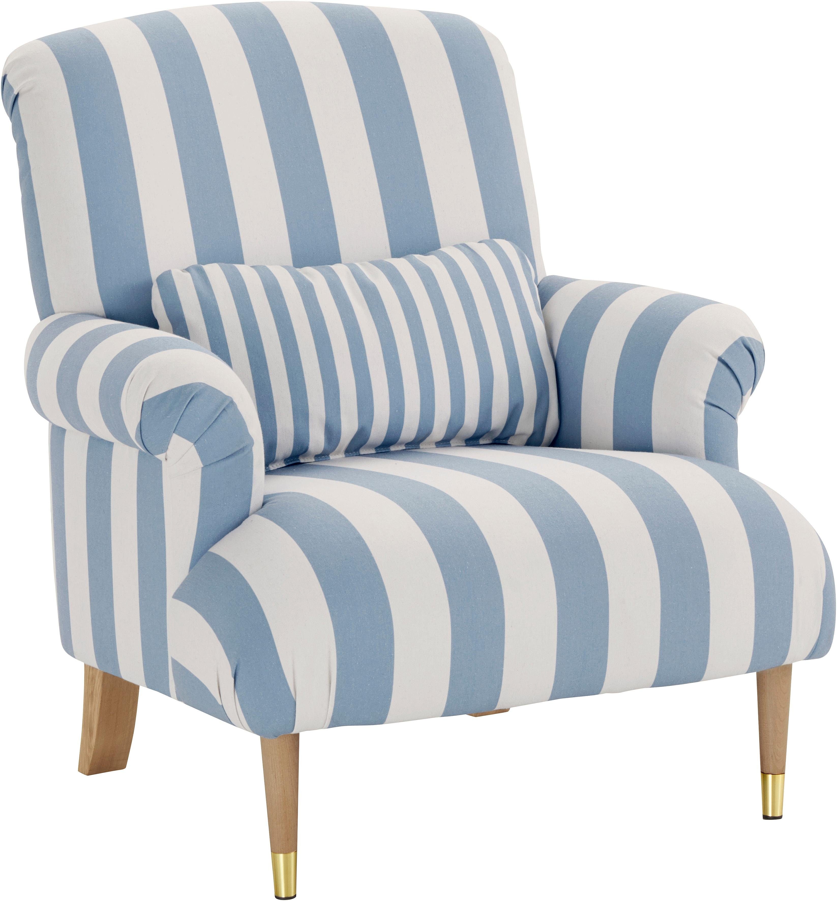 Guido Maria Kretschmer Home&Living XXL-fauteuil Cholet stoel met sierkussen en poten van eiken, overtrekstof: katoenmix, big (set)