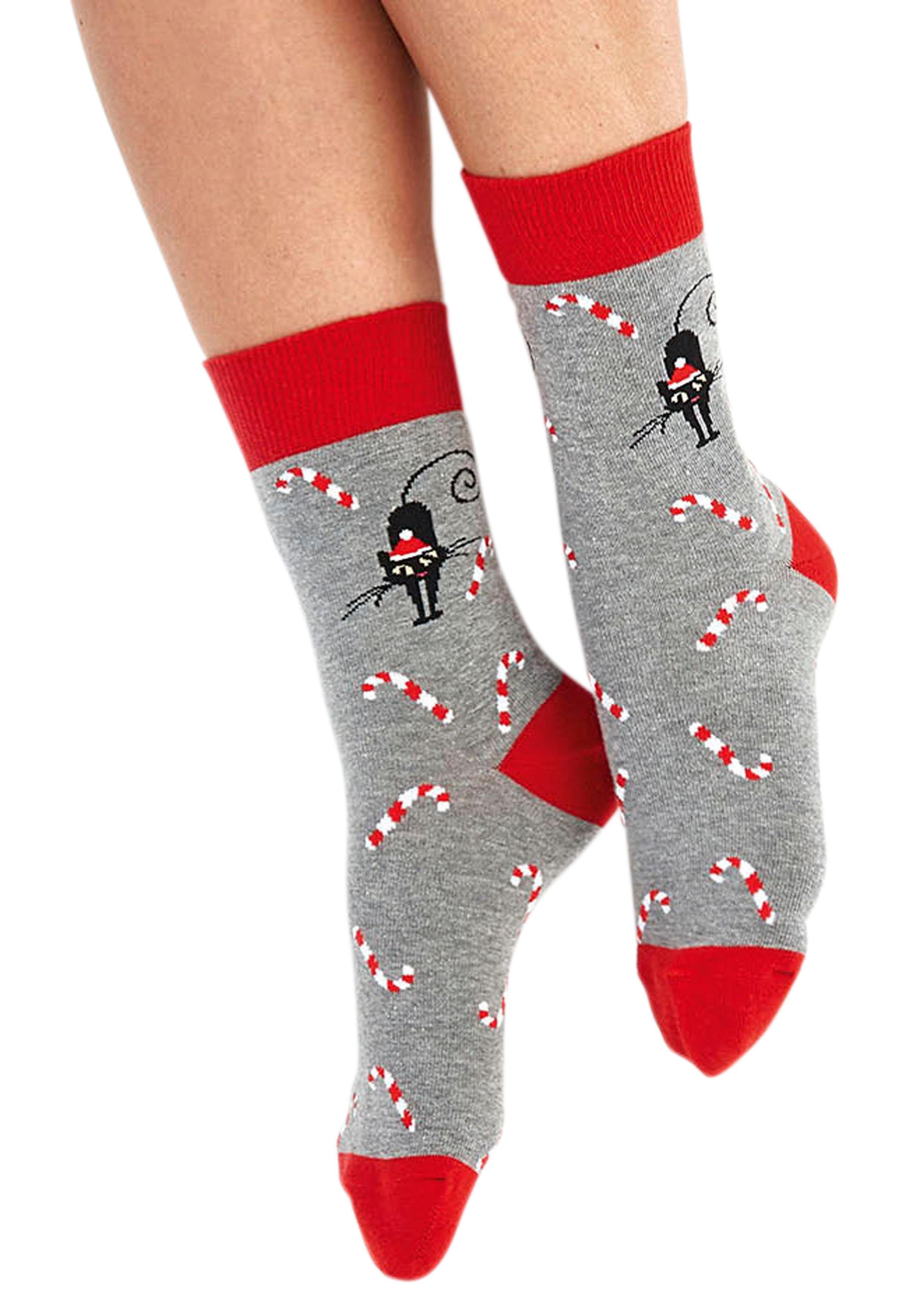H.I.S Sokken met kerstdesign (set, 3 paar)