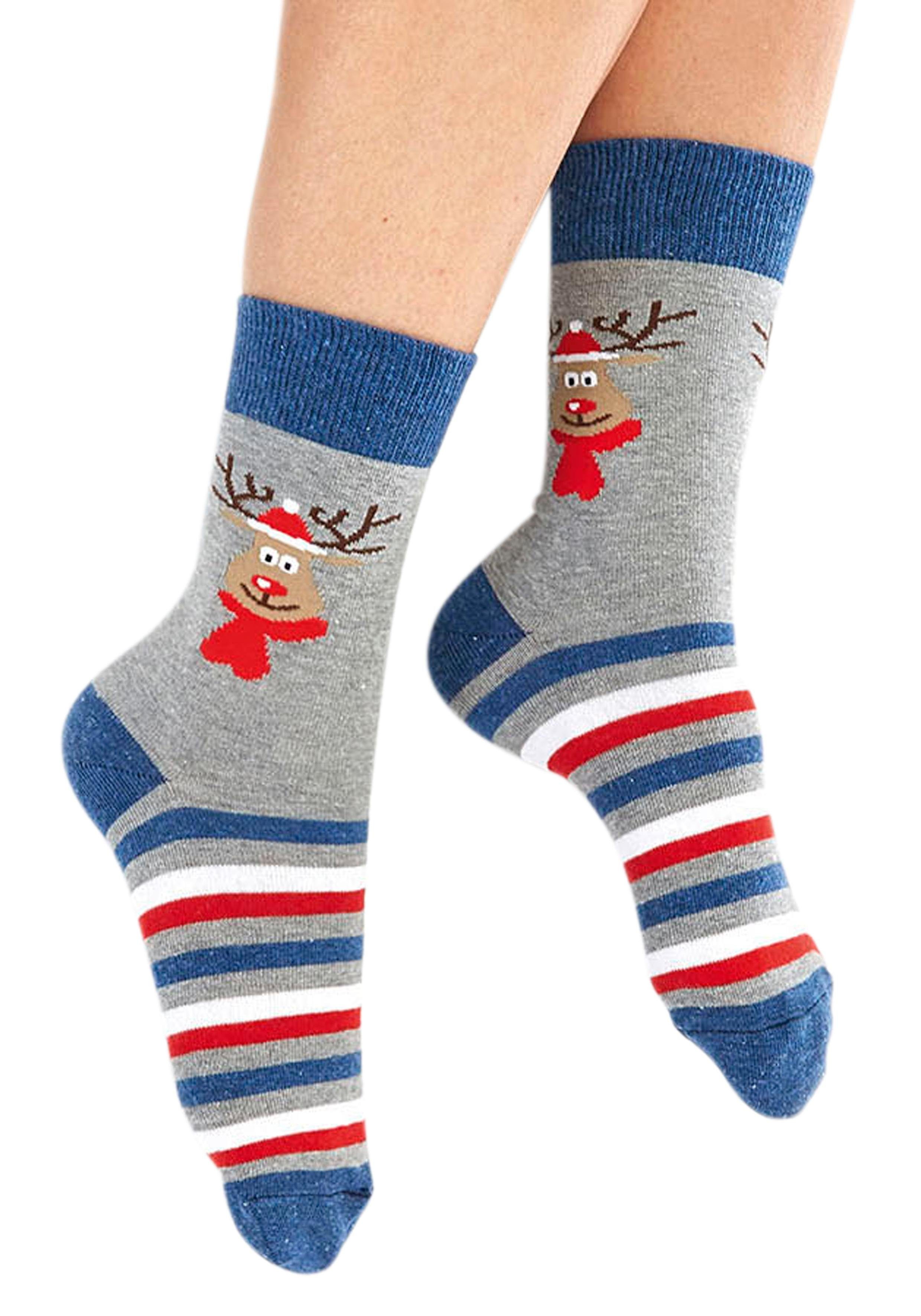 H.I.S Sokken met kerstdesign (set, 3 paar)