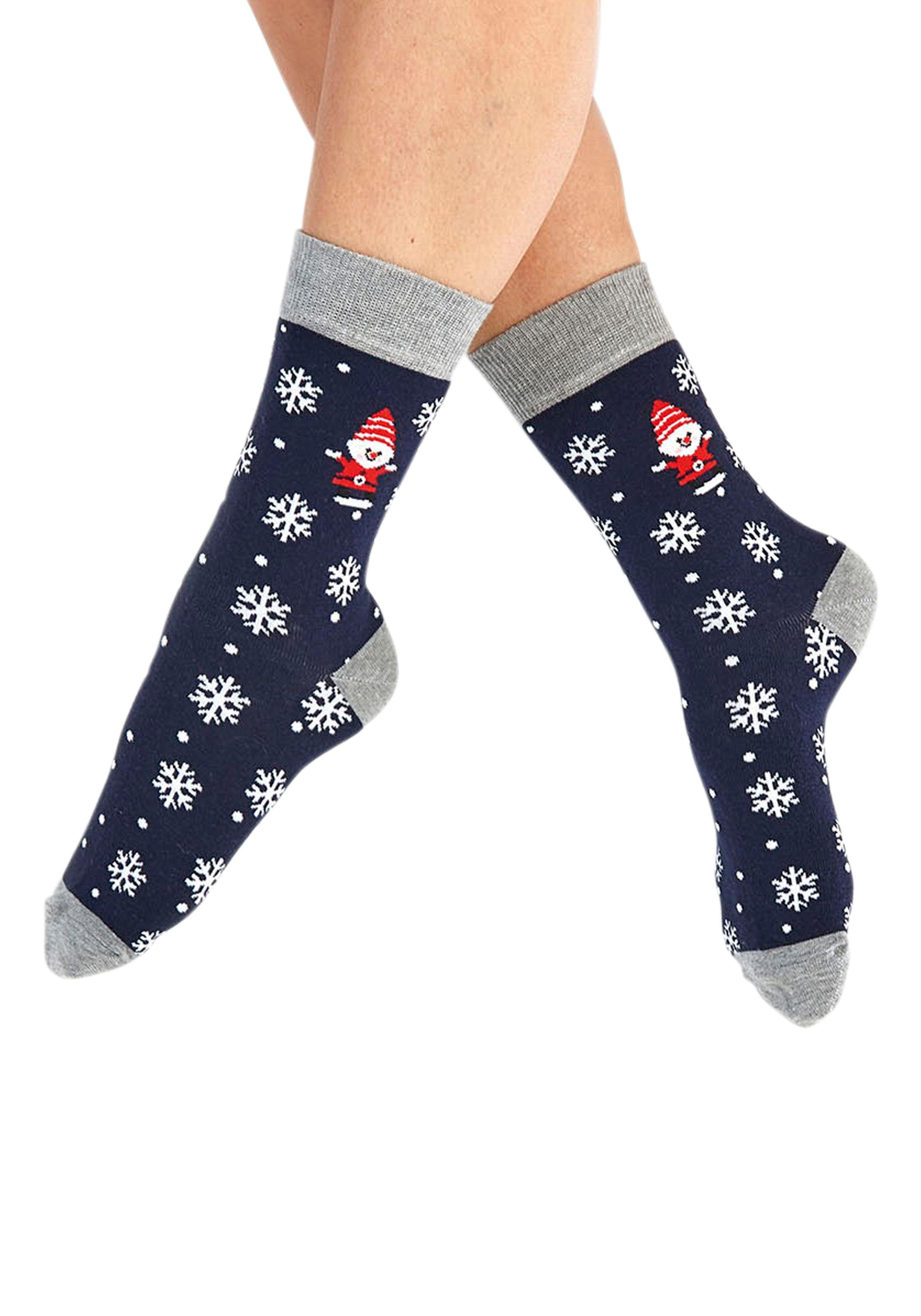 H.I.S Sokken met kerstdesign (set, 3 paar)