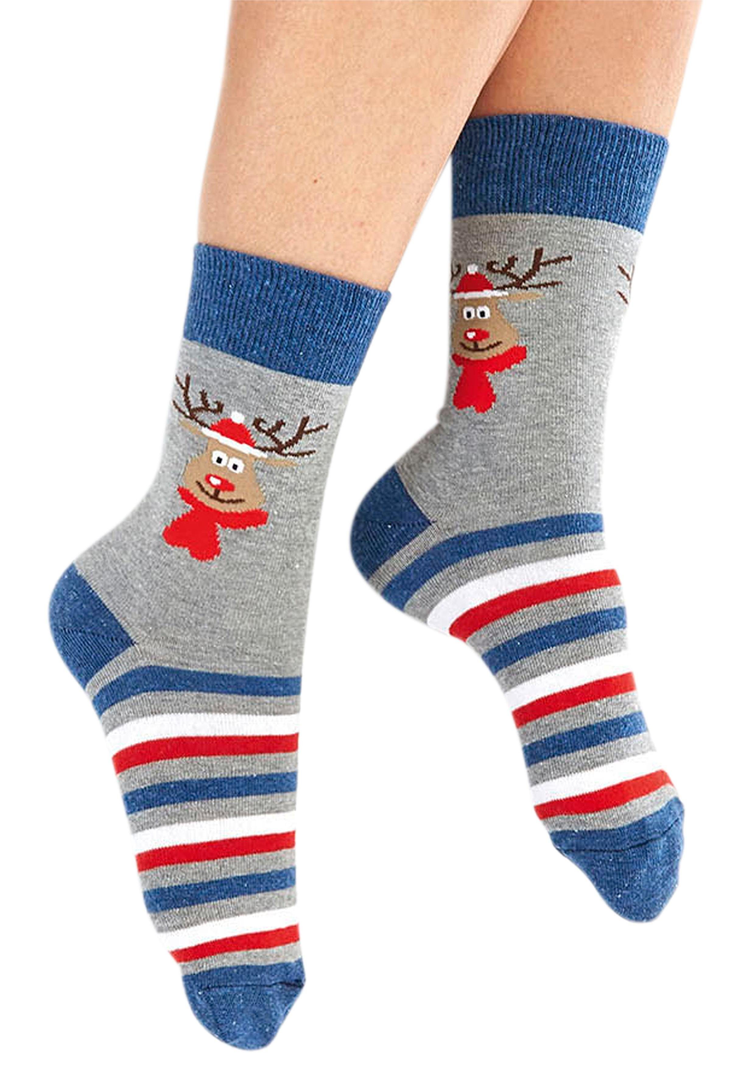 H.I.S Sokken met kerstdesign (set, 3 paar)