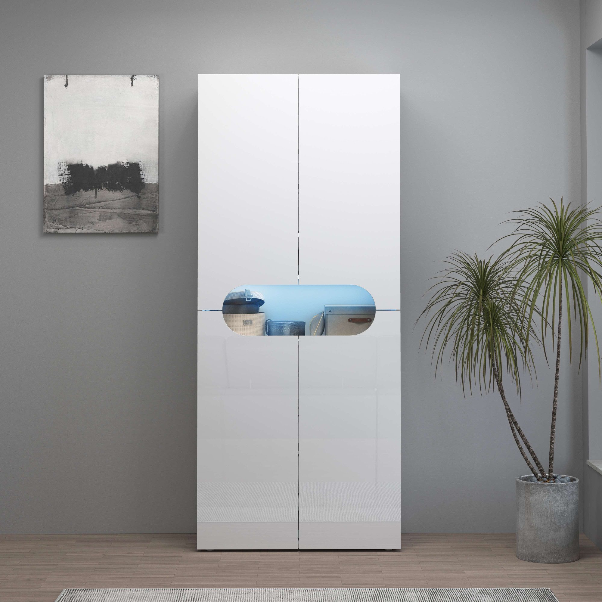 INOSIGN Schoenenkast Real, schoenenkast, schoenencommode, schoenenrek, breedte 80 cm, hoogte 190 cm