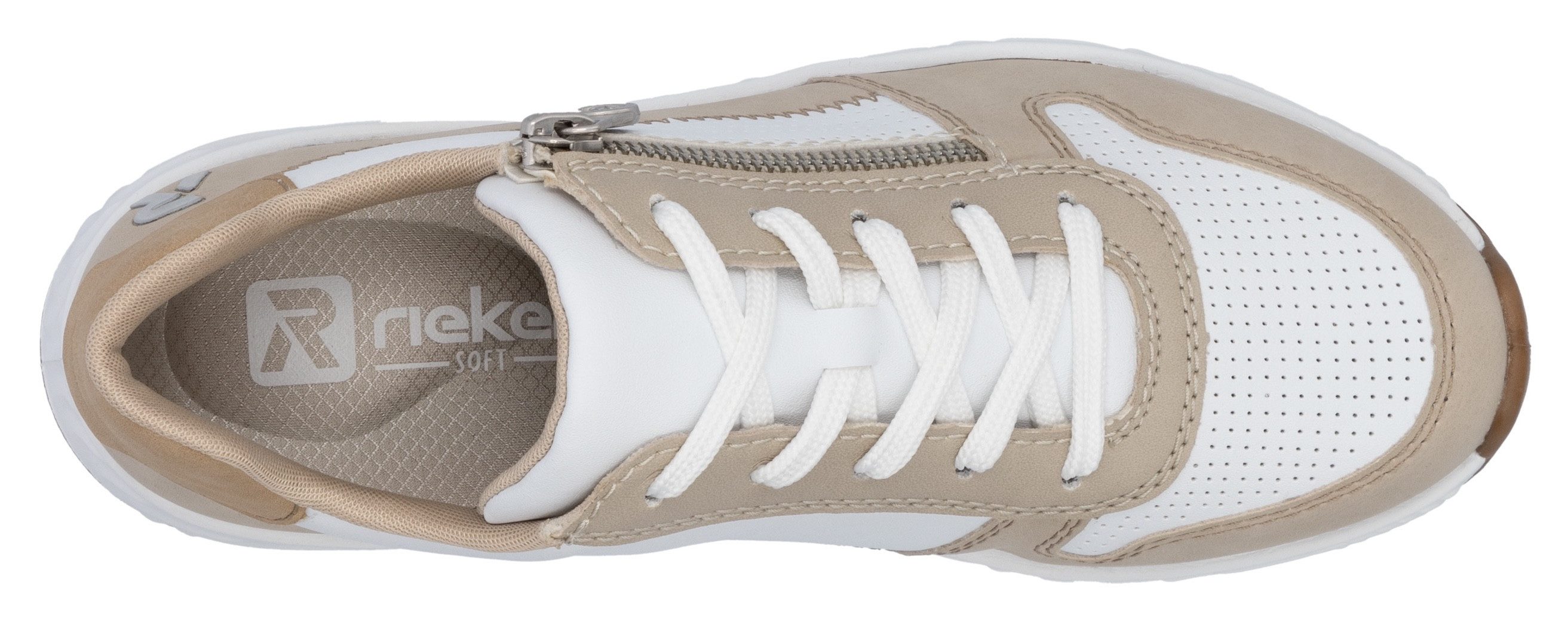 RIEKER Sport Sneakers met sleehak , veterschoenen, lage schoen, vrijetijdssneaker met rits