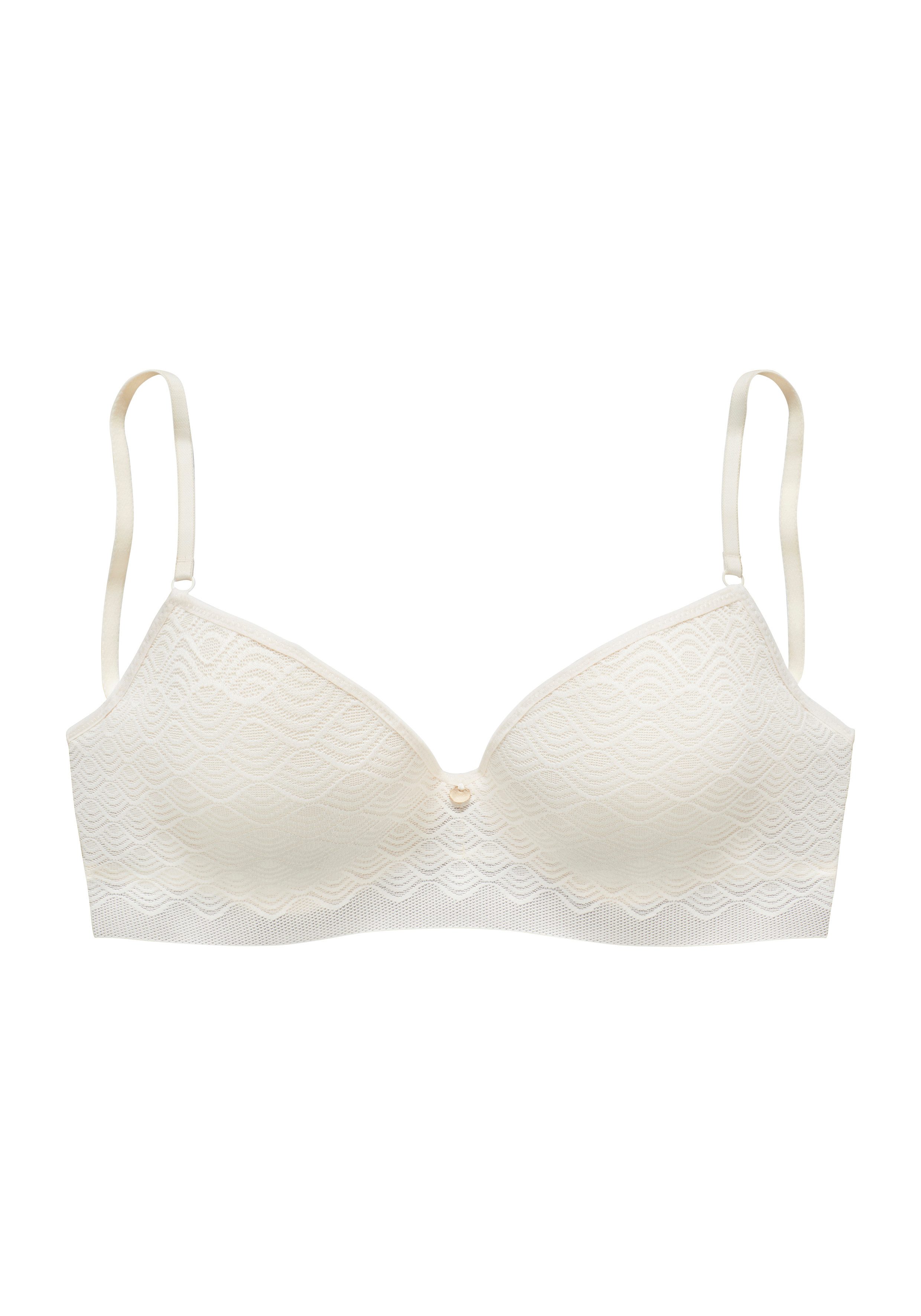 Lascana Push-up-bh met beugel in bandeau-vorm van kant met extra platte randen, lingerie