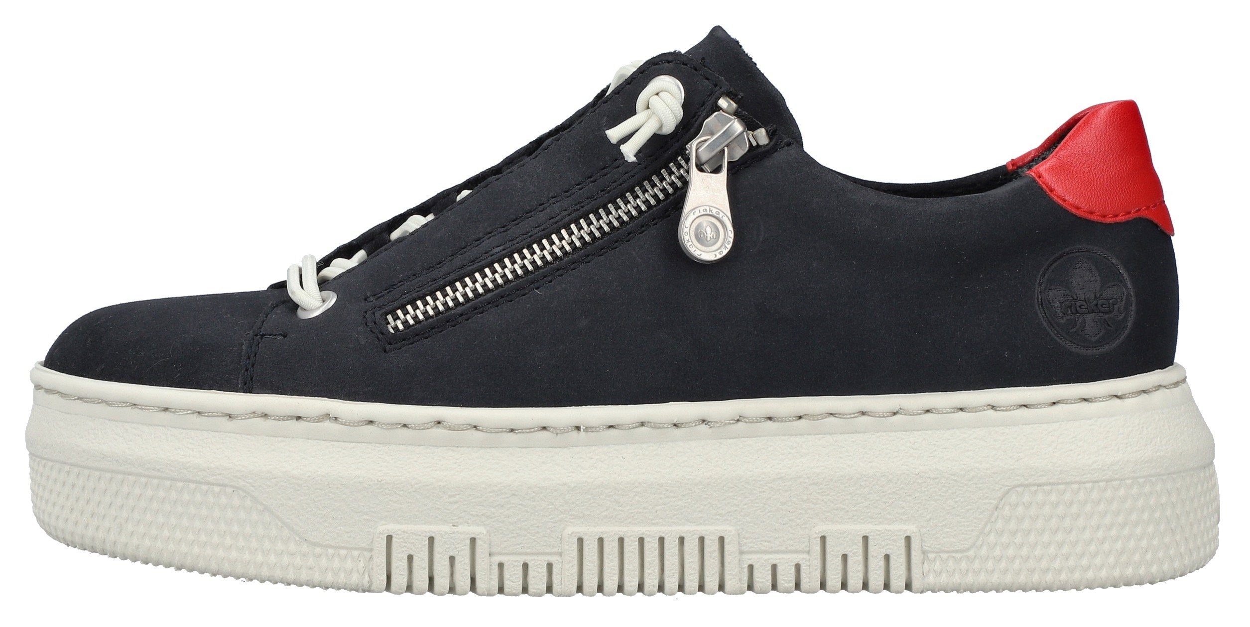 Rieker Plateausneakers Sneaker, slip-on sneaker, slipper met zachte leren binnenzool