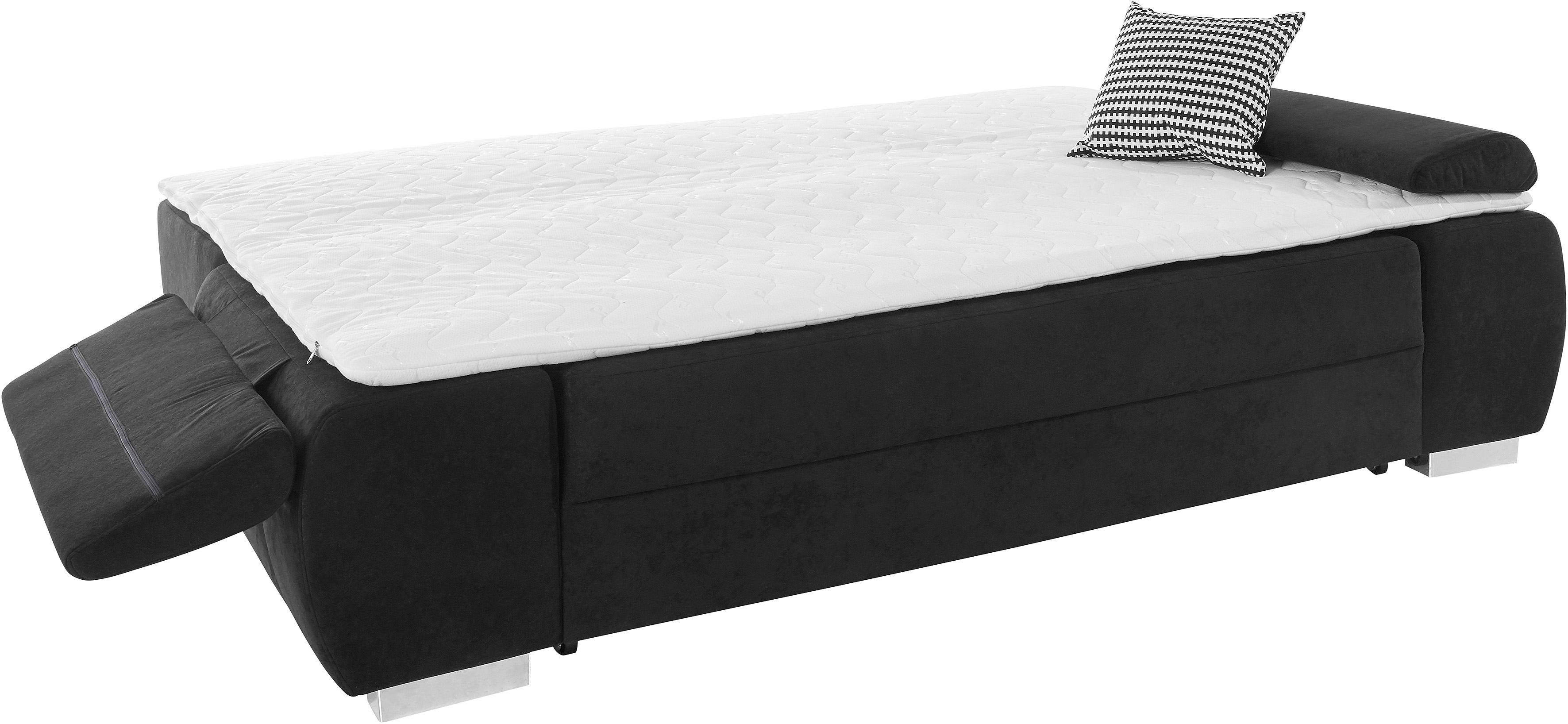 INOSIGN Slaapbank Pumo met boxspringuitvoering, slaapfunctie en bedkist, met binnenvering