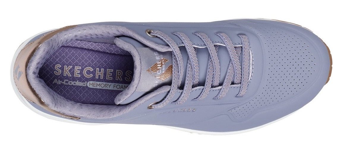Skechers Slip-on sneakers UNO SHIMMER AWAY Slipper, vrijetijdsschoen, plateau sneaker met modieuze sleehak