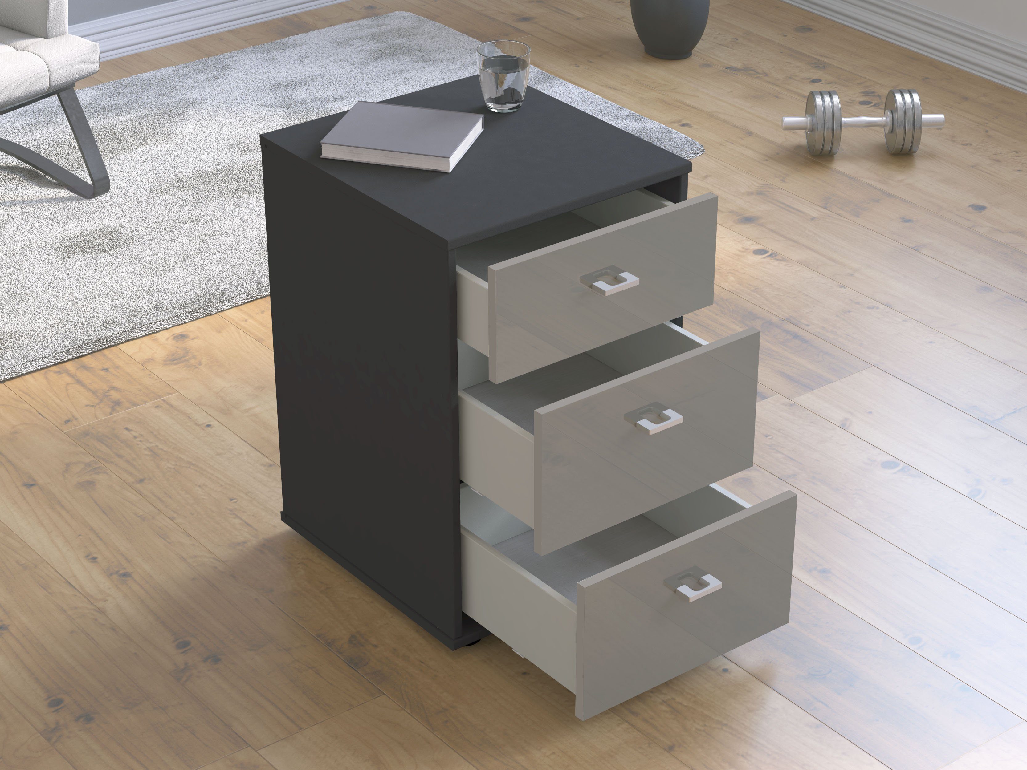 WIEMANN Nachtkastje Rialto in boxspringhoogte, voorgemonteerd (set, 2 stuks)