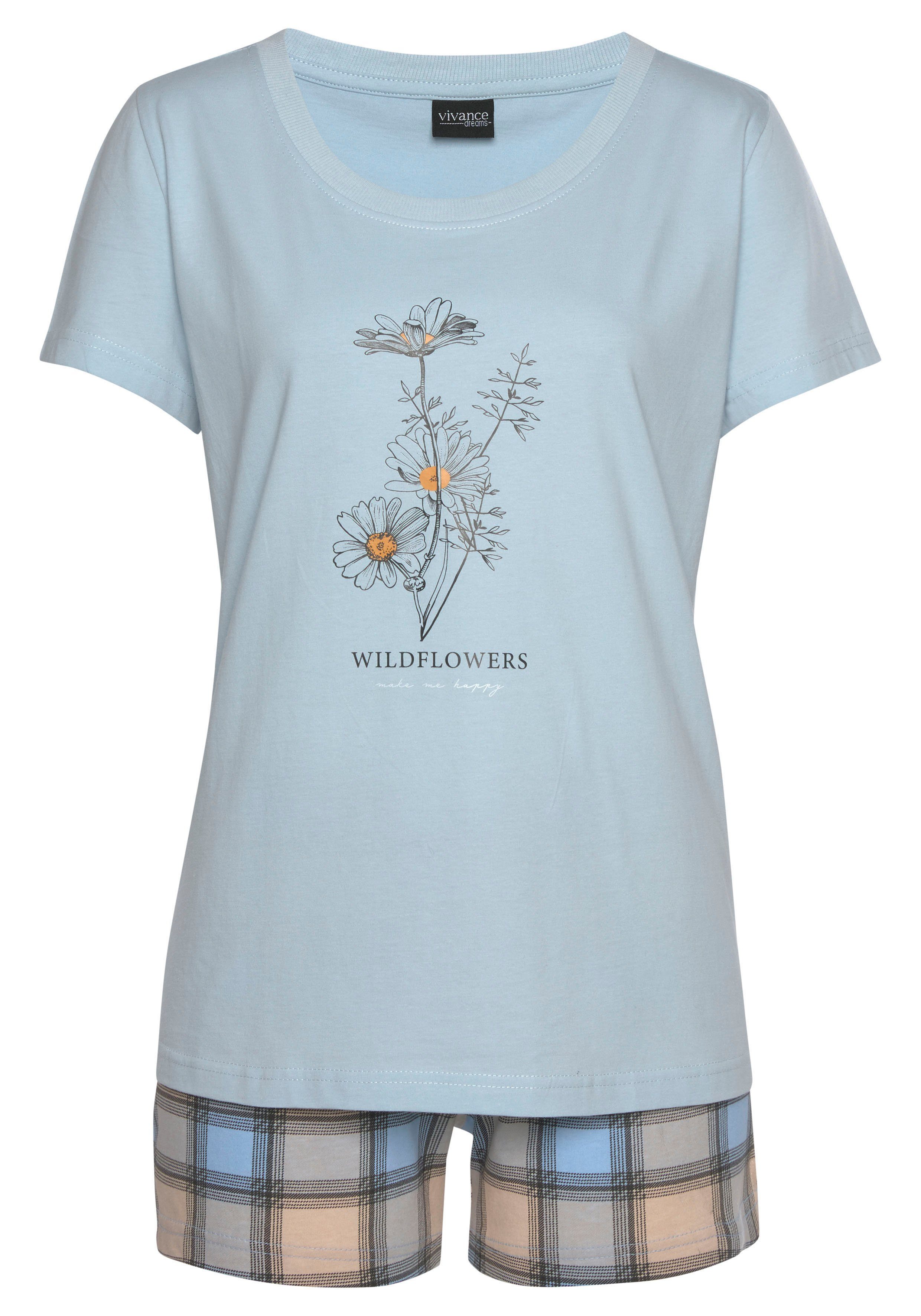 Vivance Dreams Shortama met frontprint (4-delig, Set van 2)