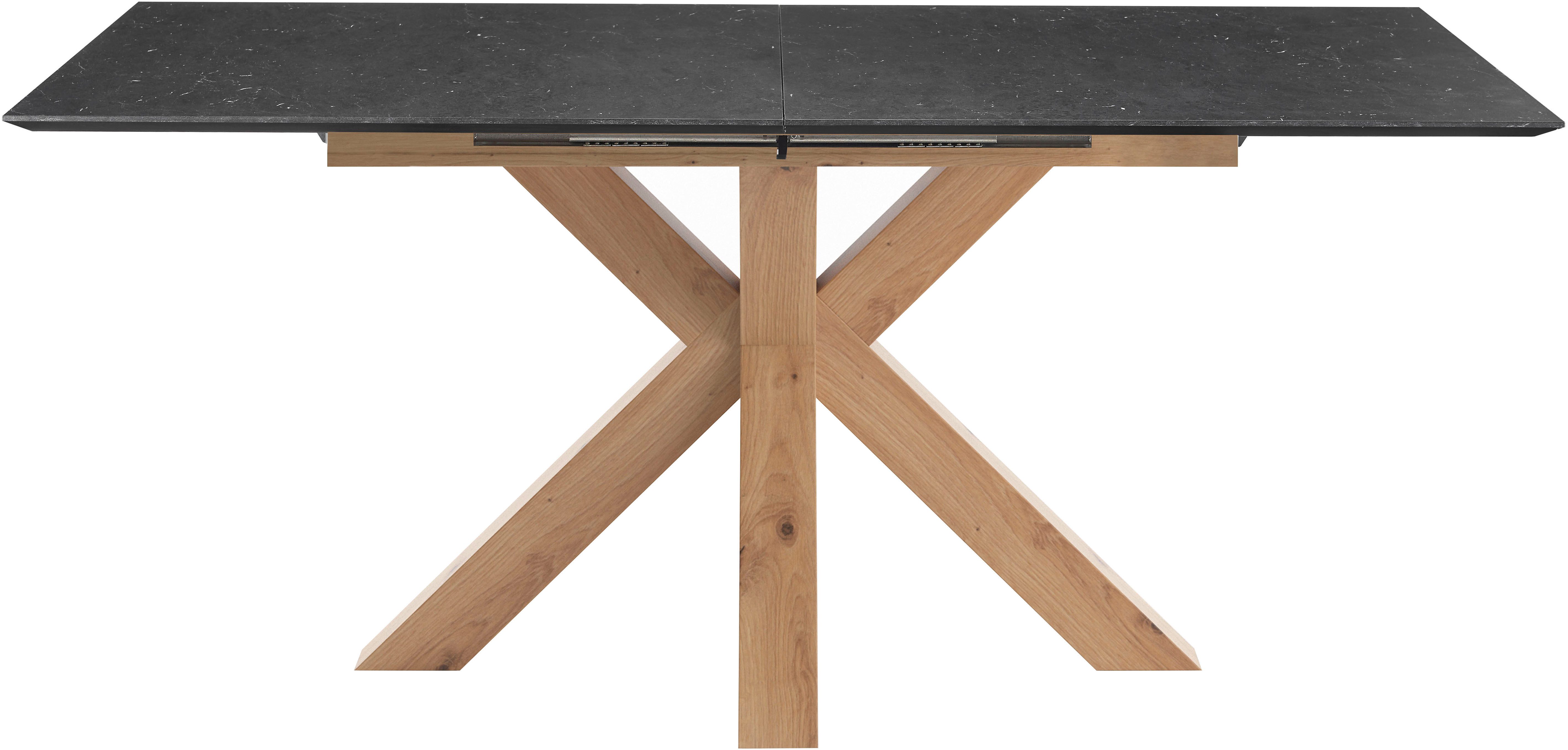set one by Musterring Eettafel New Atlanta Rechthoekig blad met Zwitserse rand, uitschuifbaar, stervormig onderstel eettafels maat 190 cm x 81 cm x