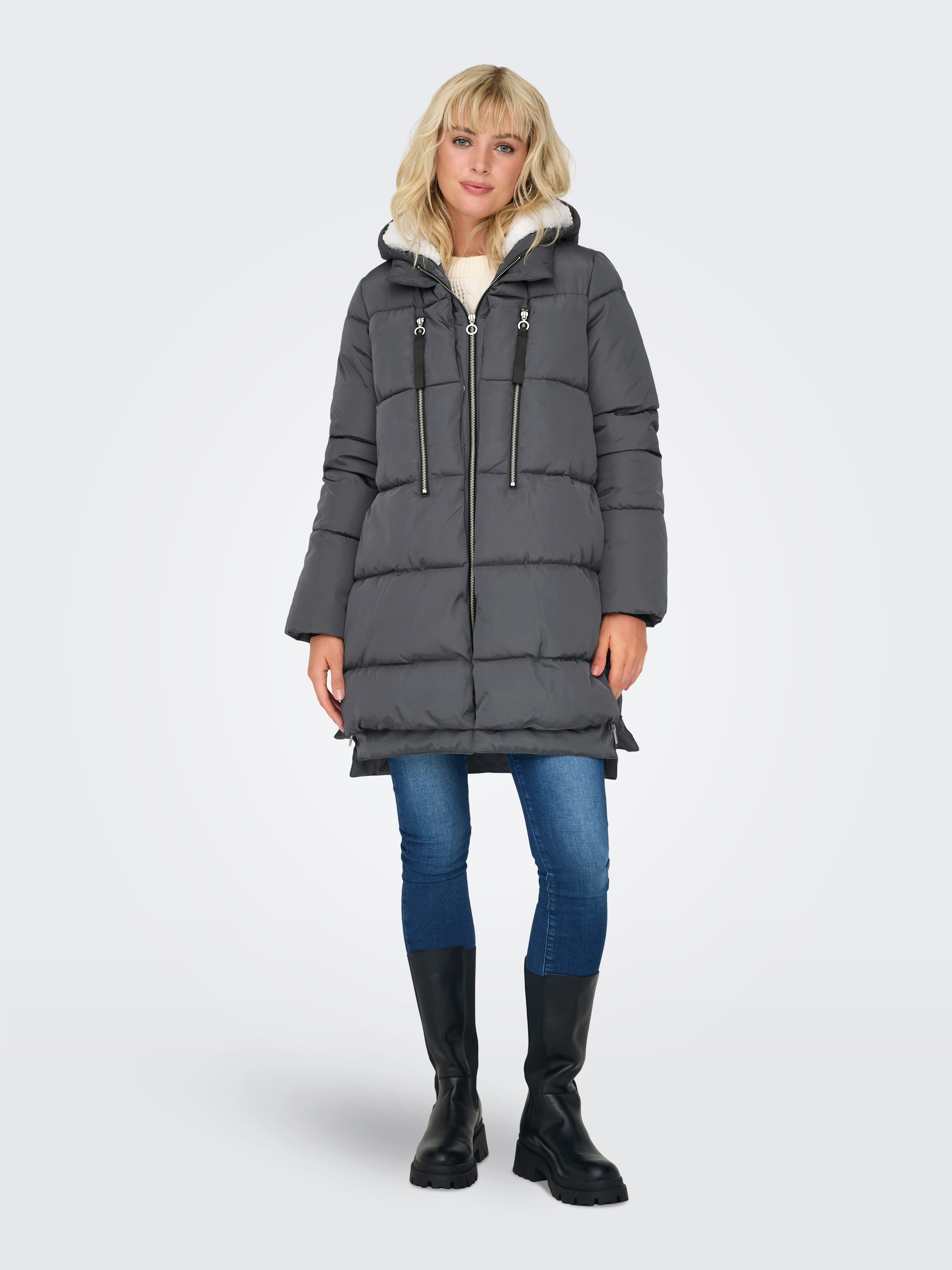 Only Gewatteerde jas ONLNEWNORA LONG PUFFER COAT LIFE CC OTW