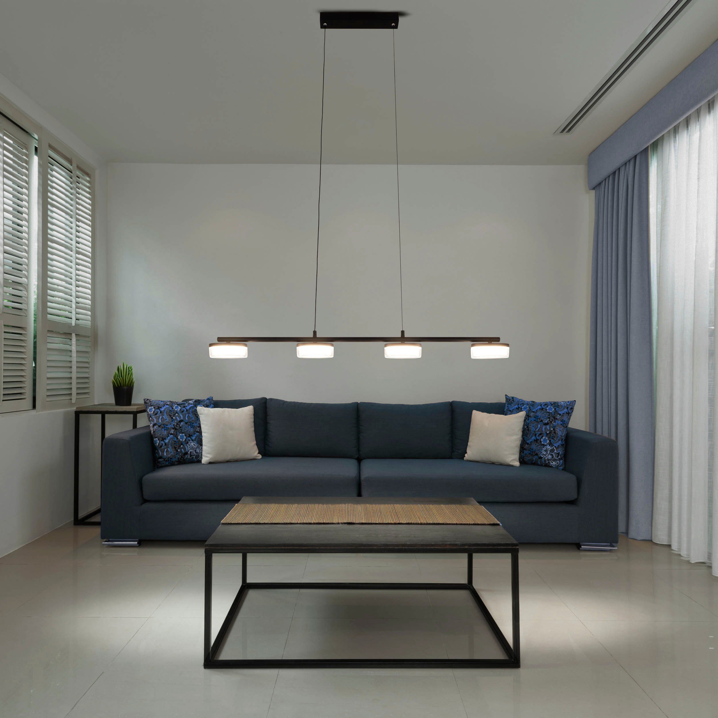 näve Led-hanglamp Cimo traploos dimbaar via wandschakelaar, lichtkleur warmwit, zwart (1 stuk)
