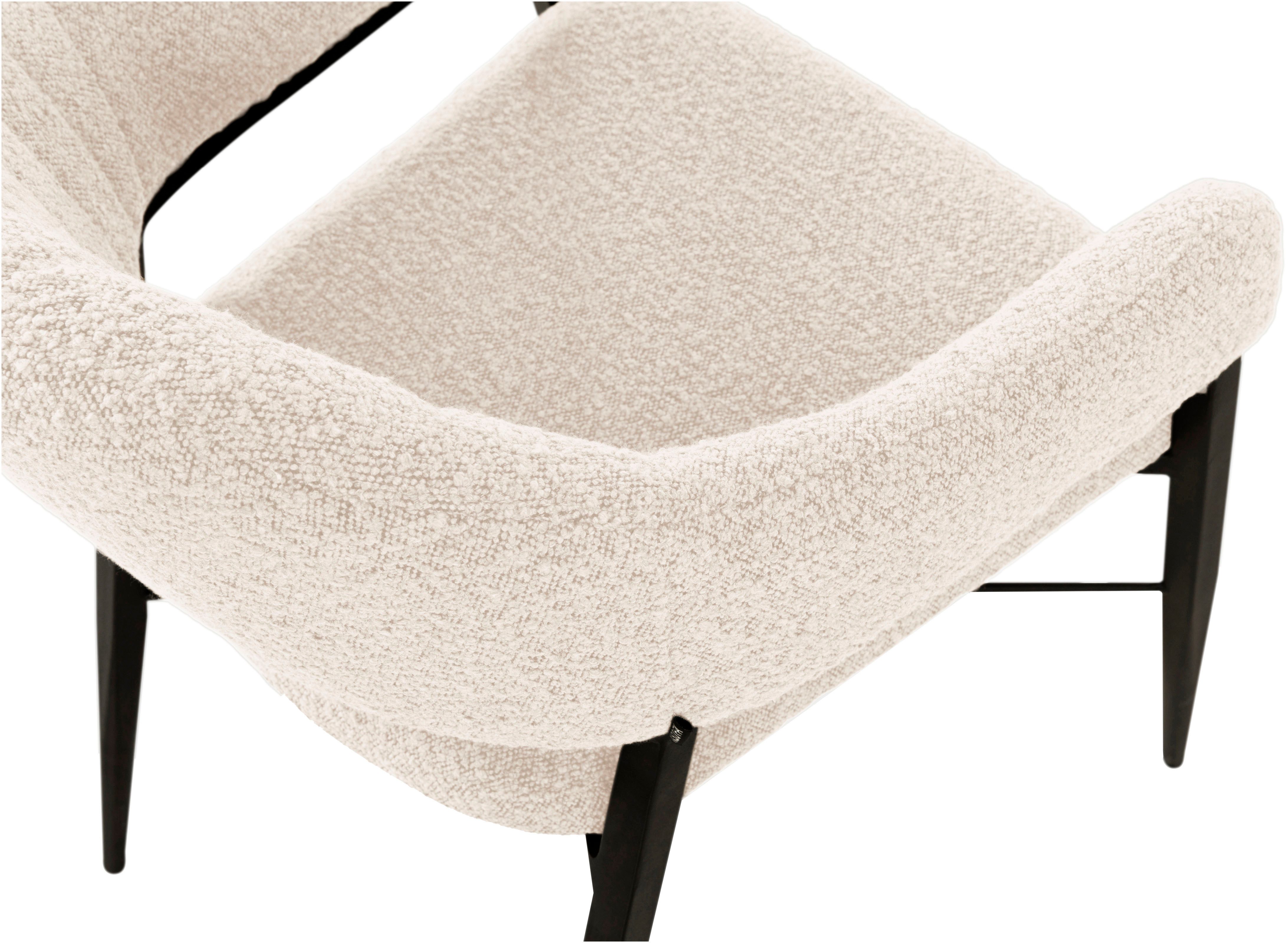 OMG Design Stoel met armleuningen Roma comfortabele eetkamerstoel, gestoffeerde stoel met bouclé bekleding