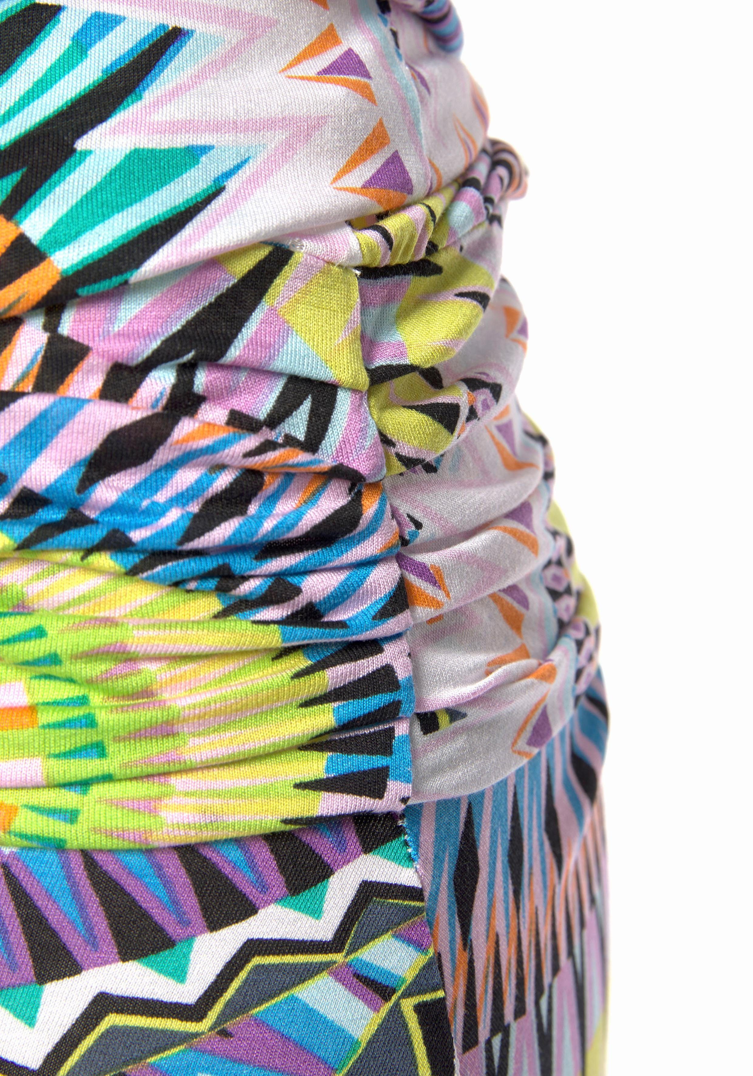 Beachtime Strandjurk met grafische print in etno-stijl, kort zomerjurk