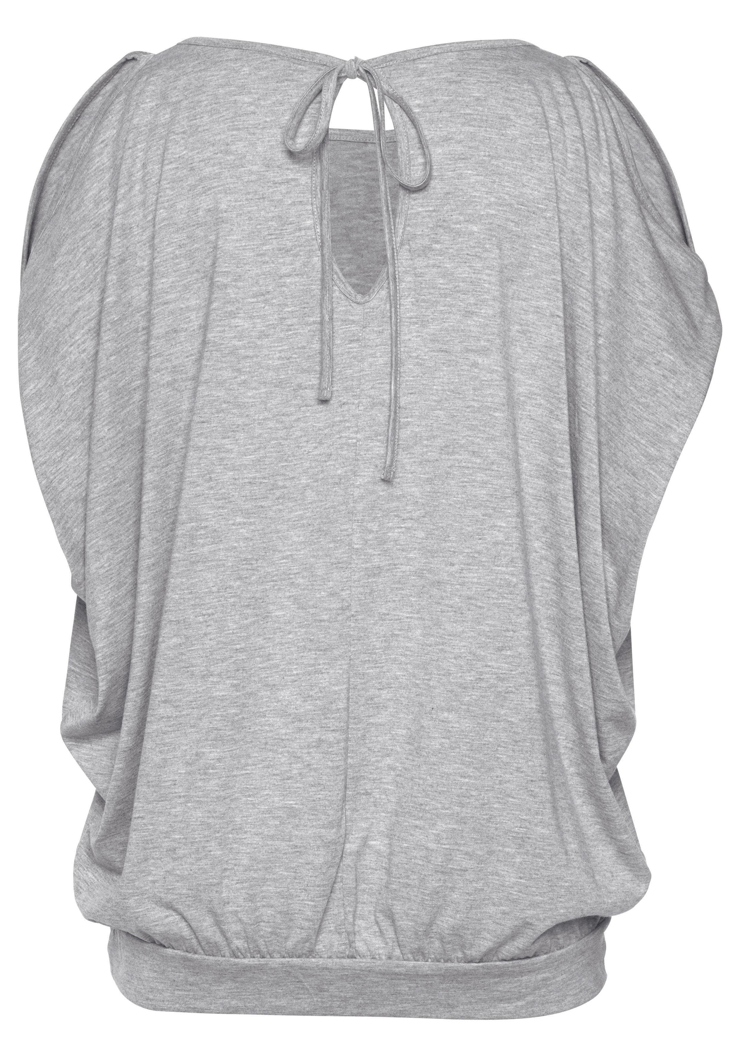 Lascana Strandshirt met pailletten, shirt met korte mouwen, longshirt, off-the-shoulder
