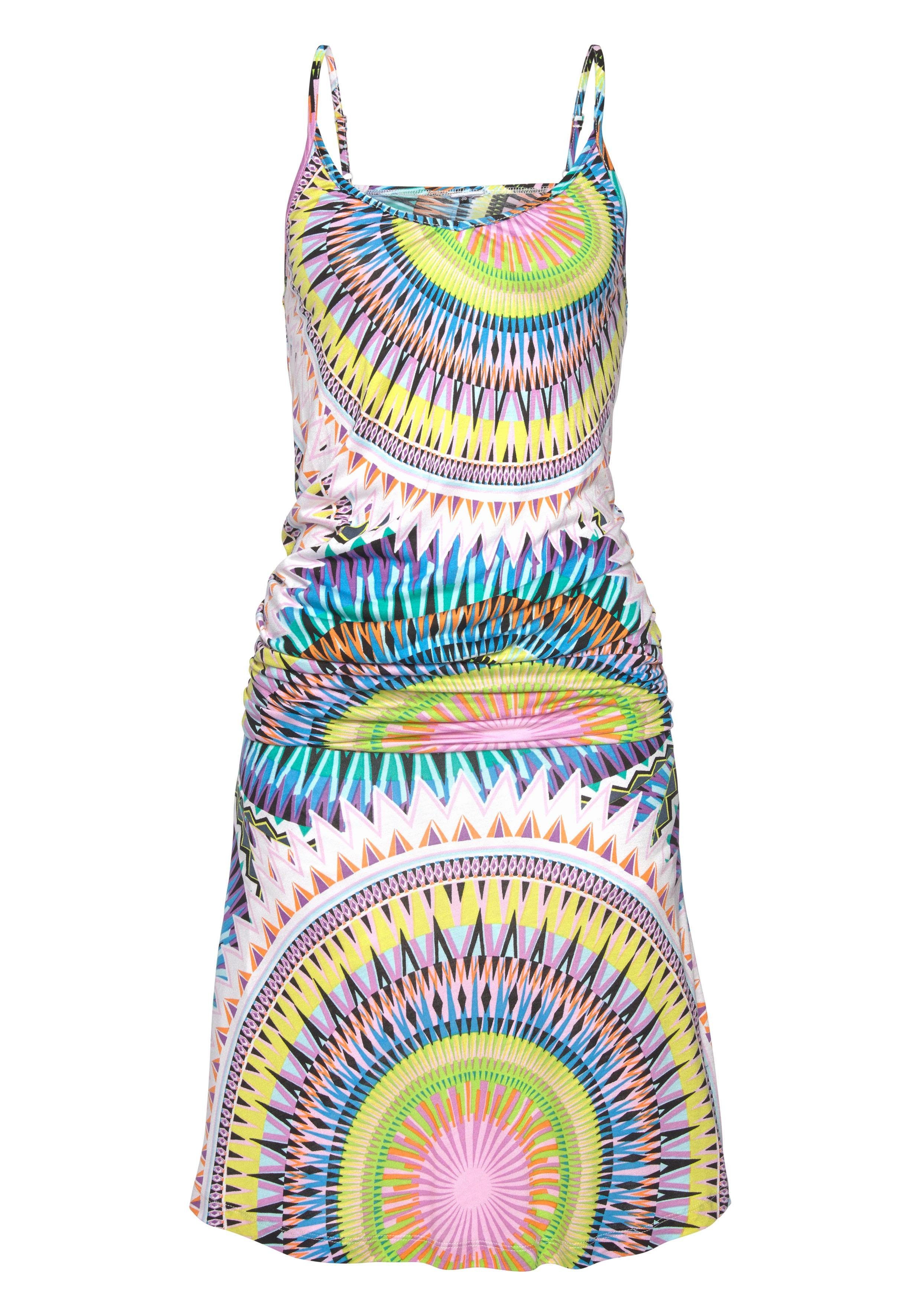 Beachtime Strandjurk met grafische print in etno-stijl, kort zomerjurk