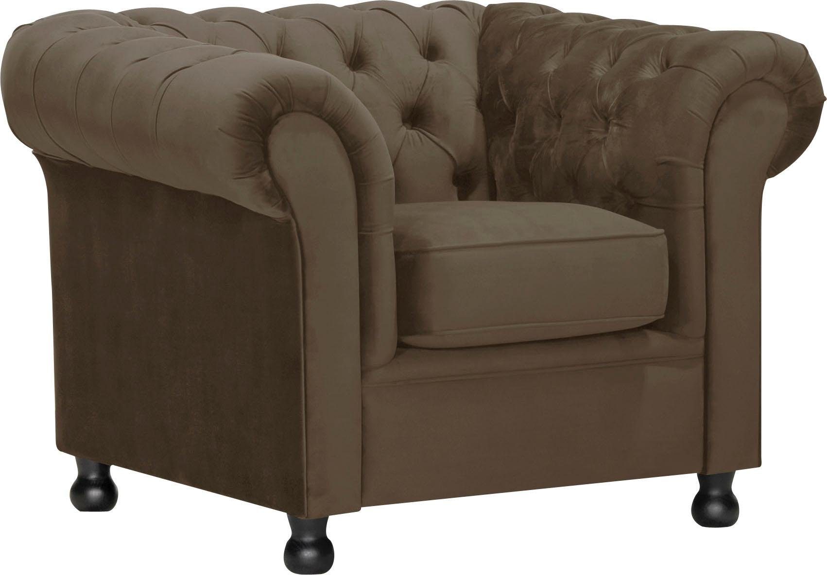 Home affaire Fauteuil Chesterfield Home met chique capitonnage en kenmerkende armleuningen