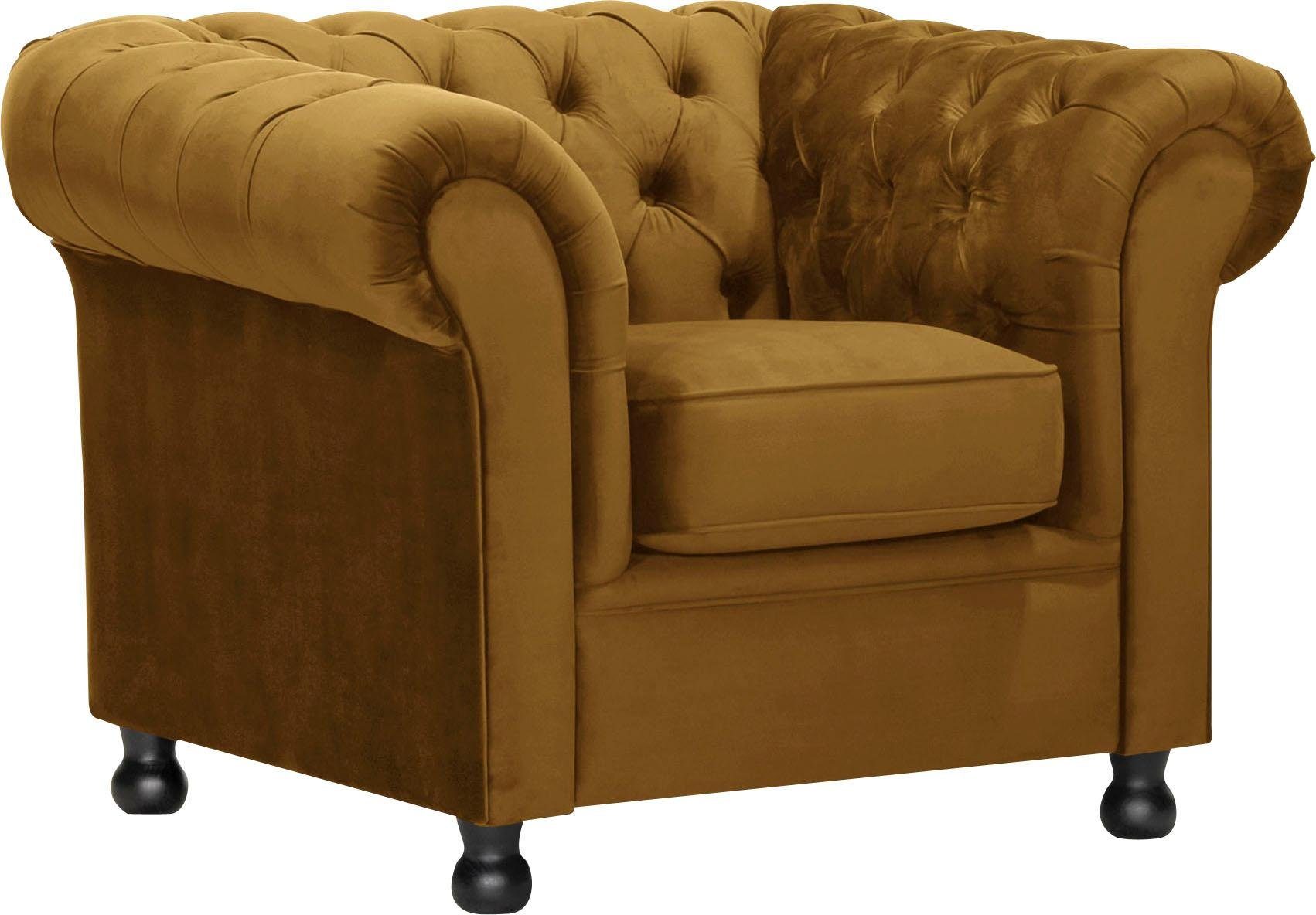 Home affaire Fauteuil Chesterfield Home met chique capitonnage en kenmerkende armleuningen