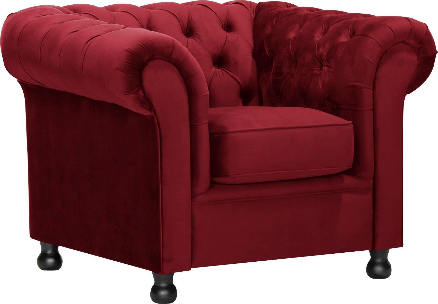 Home affaire Fauteuil Chesterfield Home met chique capitonnage en kenmerkende armleuningen