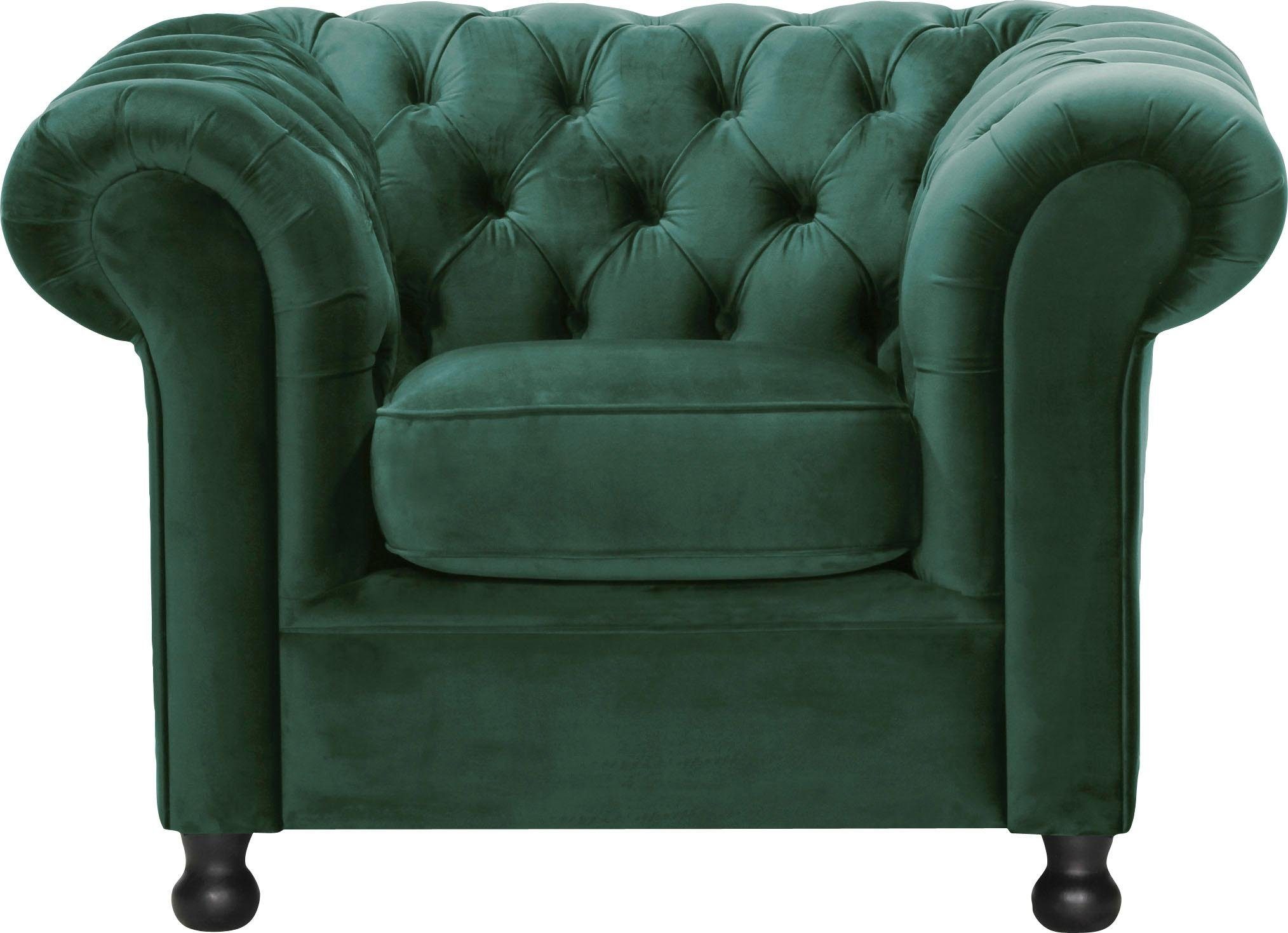 Home affaire Fauteuil Chesterfield Home met chique capitonnage en kenmerkende armleuningen