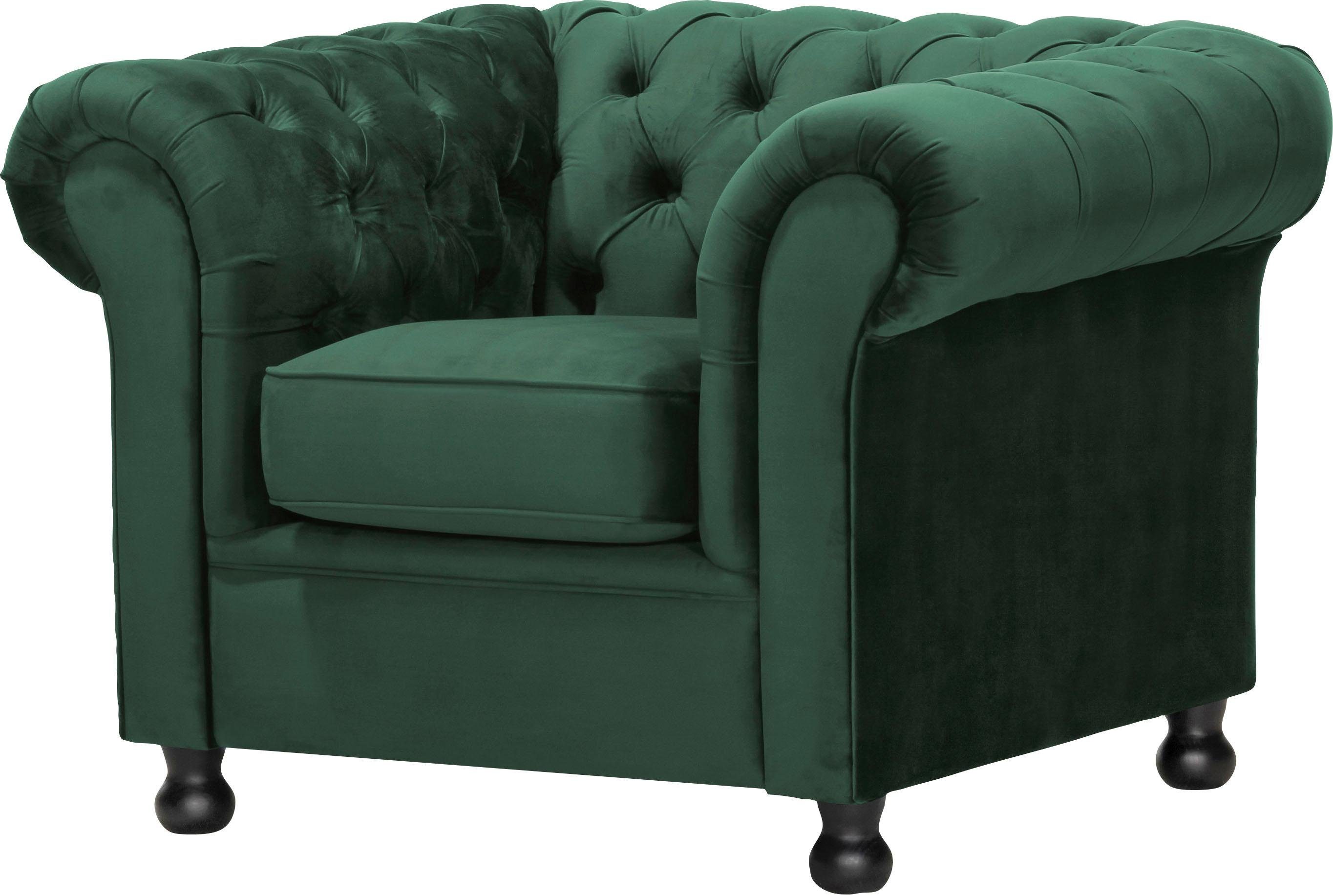 Home affaire Fauteuil Chesterfield Home met chique capitonnage en kenmerkende armleuningen