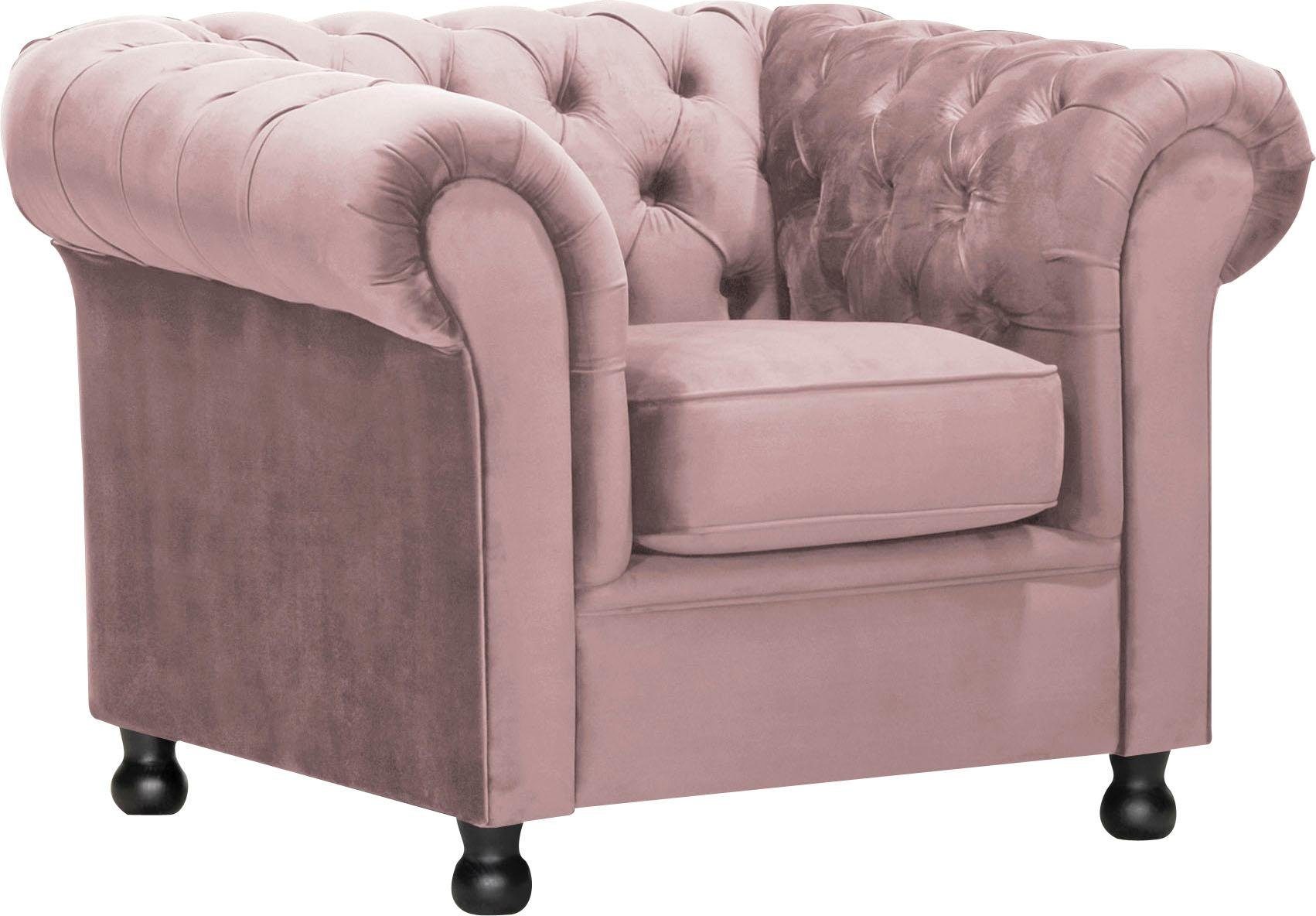 Home affaire Fauteuil Chesterfield Home met chique capitonnage en kenmerkende armleuningen