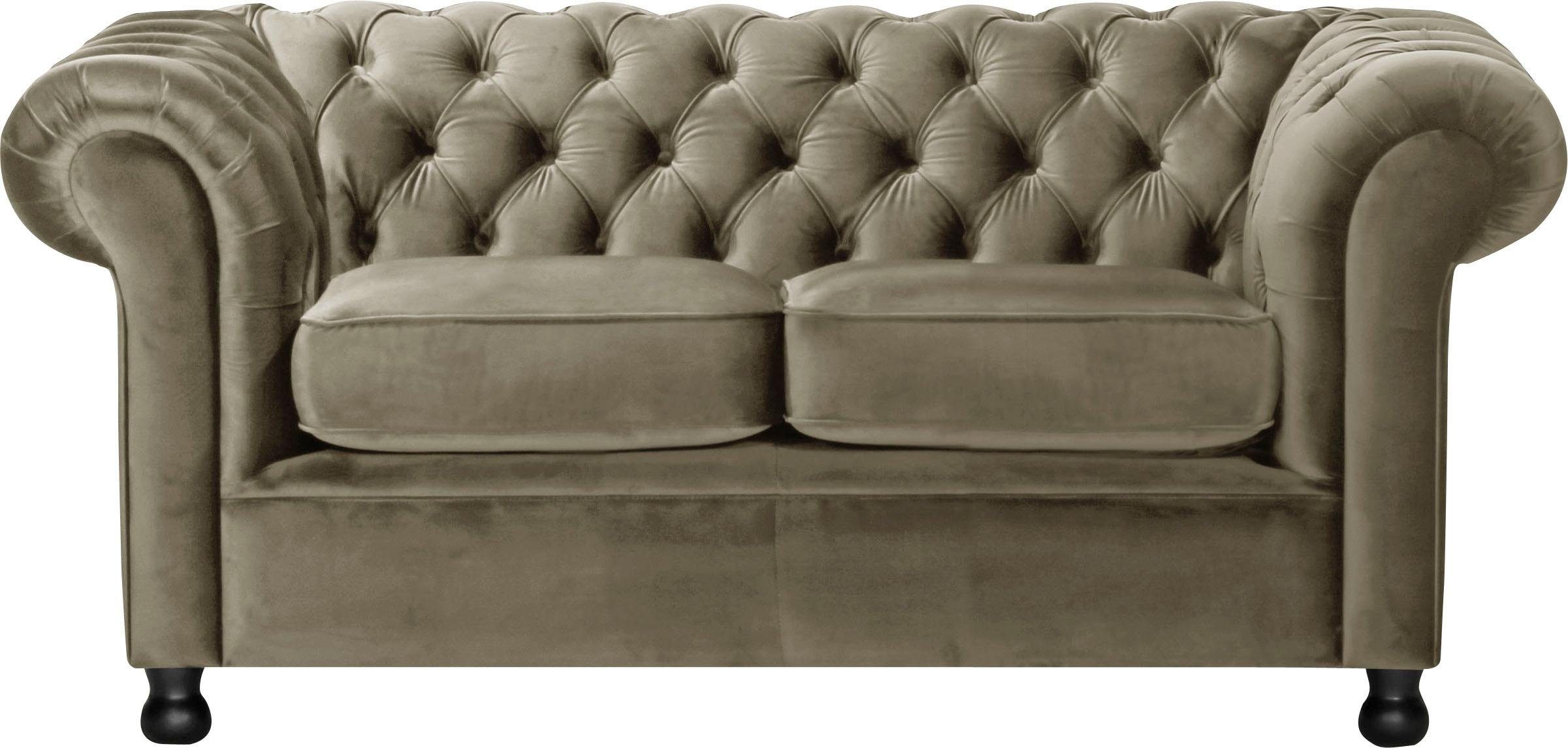 Home affaire Chesterfield-bank Chesterfield Home 2-zits met chique capitonnage en kenmerkende armleuningen
