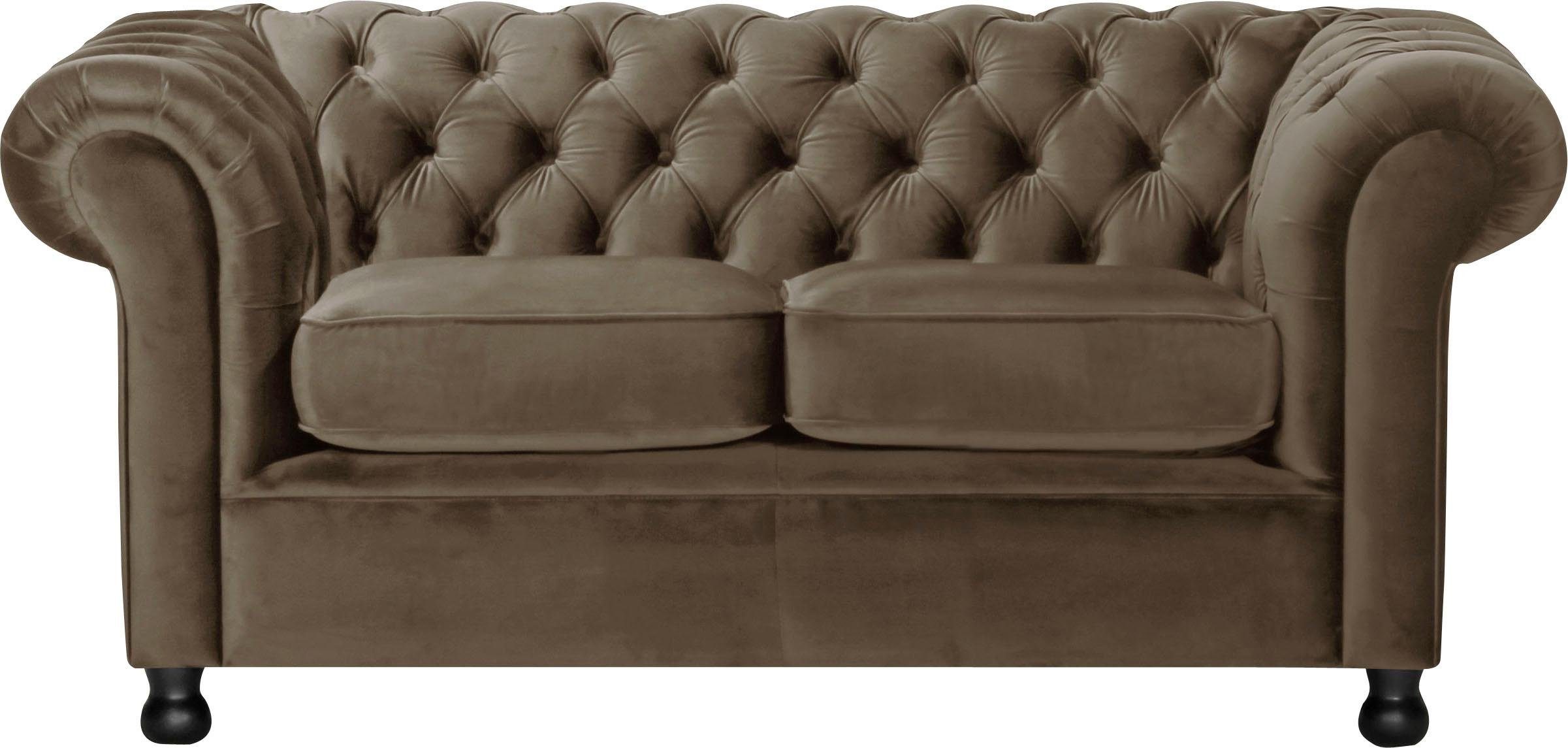Home affaire Chesterfield-bank Chesterfield Home 2-zits met chique capitonnage en kenmerkende armleuningen