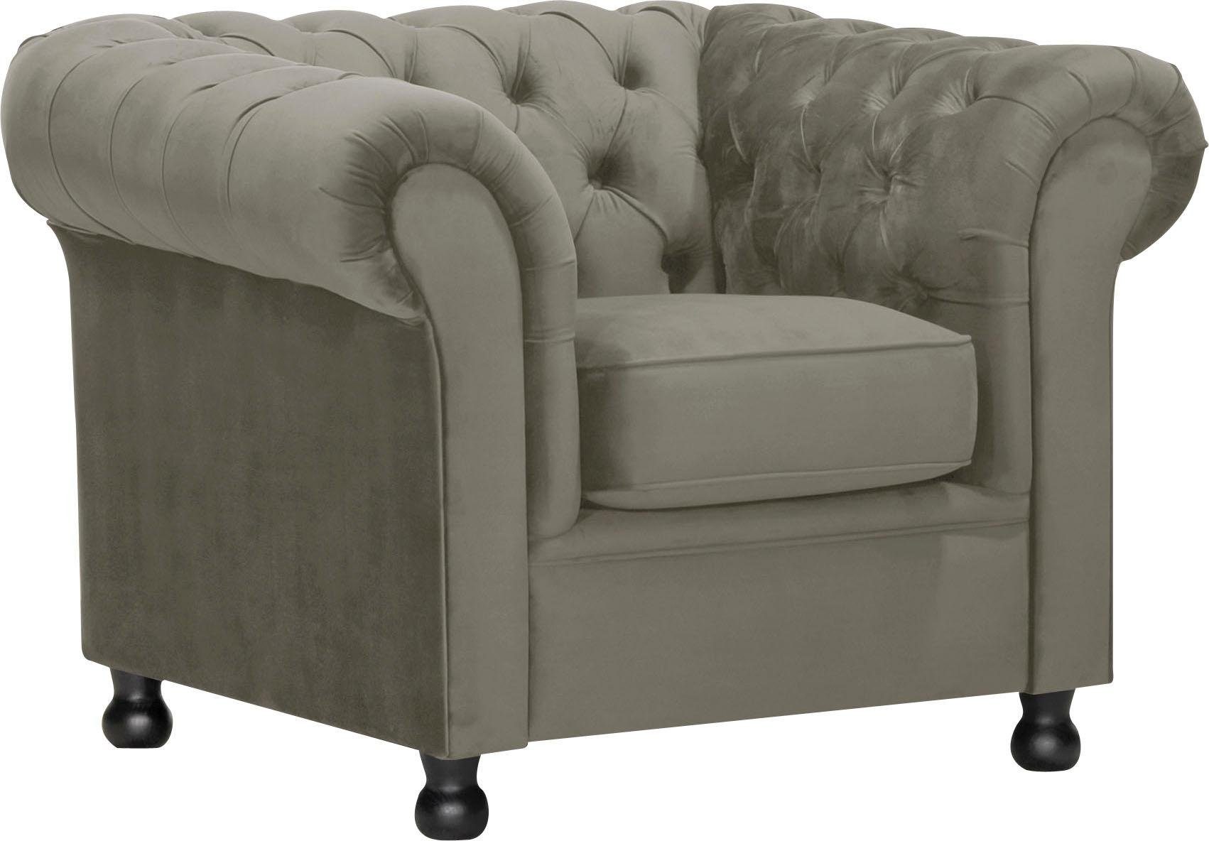 Home affaire Fauteuil Chesterfield Home met chique capitonnage en kenmerkende armleuningen