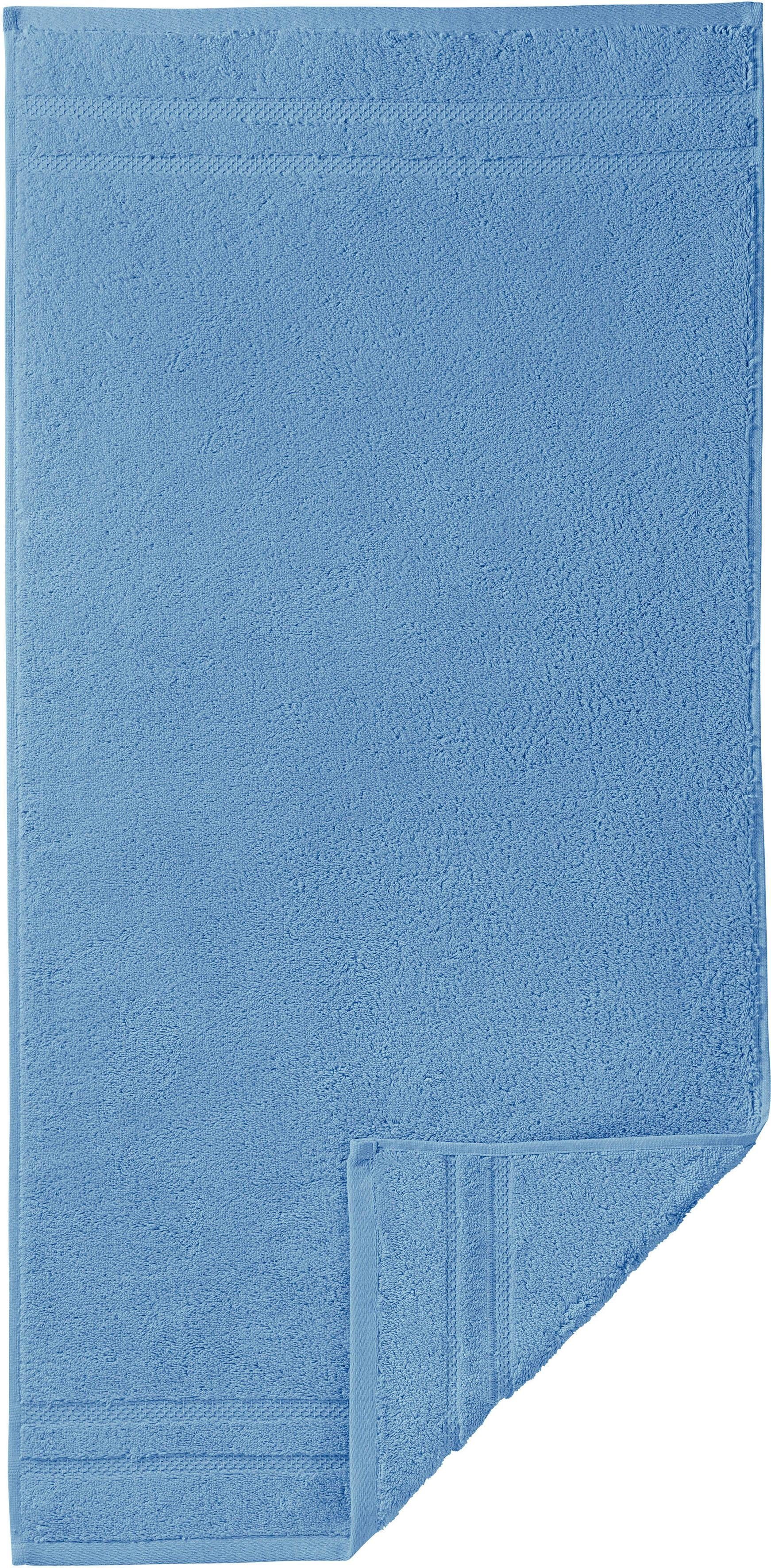 Egeria Badlaken Micro touch Uni-serie met streeprand, extreem absorberend, puur katoen (1 stuk) handdoeken maat 1x 70x140 cm blauw