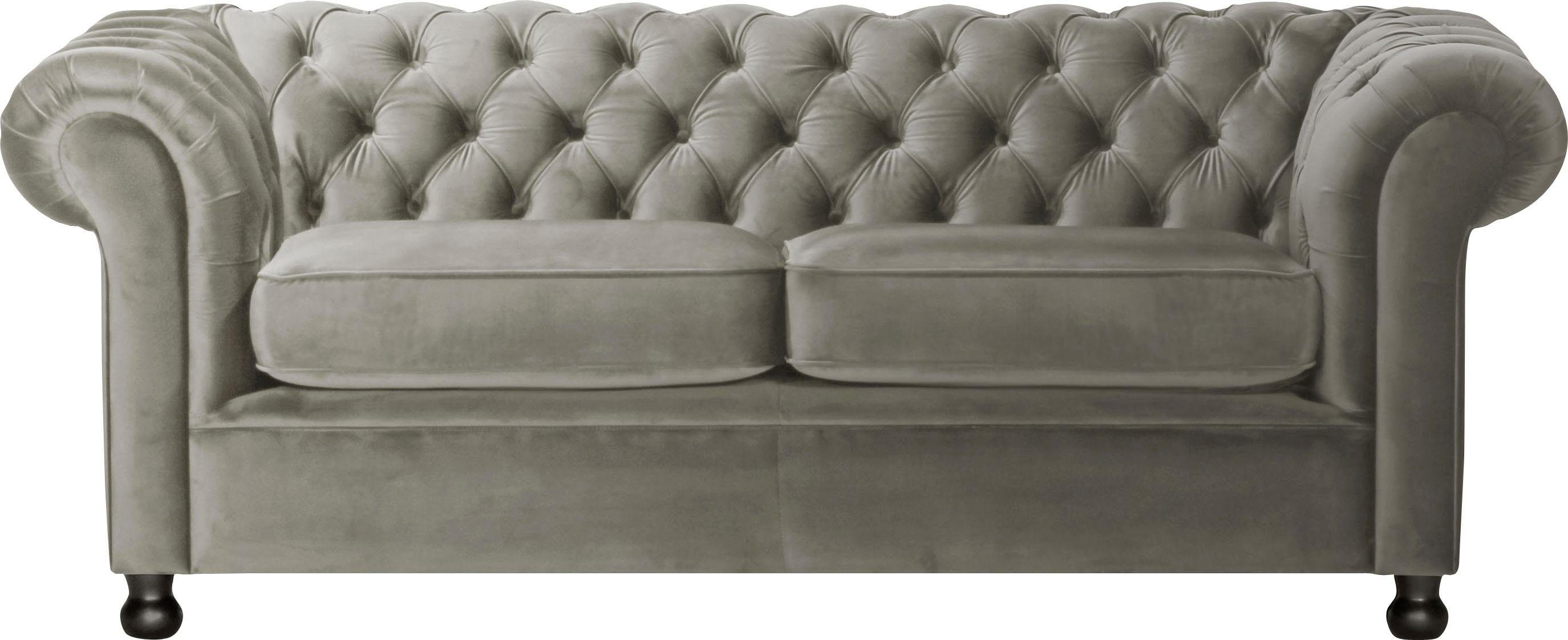 Home affaire Chesterfield-bank Chesterfield Home 3-zits B/D/H: 192/87/75 cn met chique capitonnage en kenmerkende armleuningen