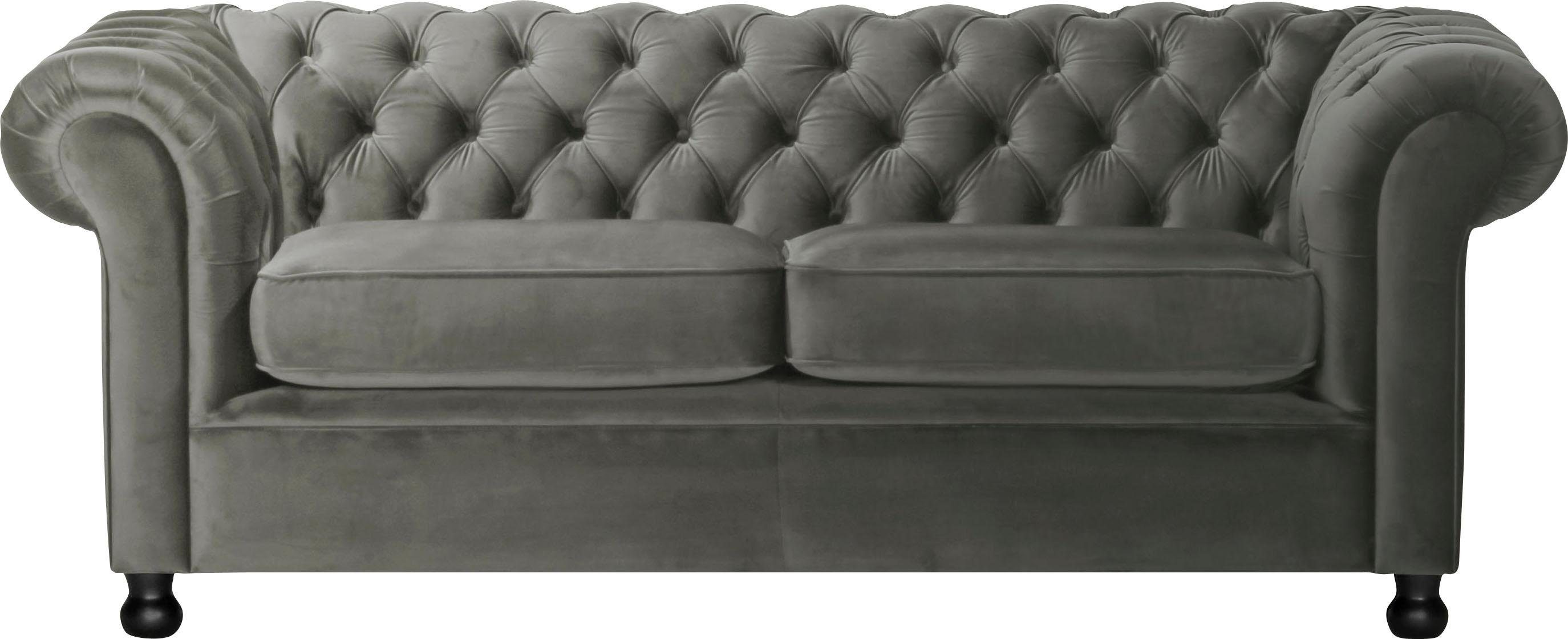 Home affaire Chesterfield-bank Chesterfield Home 3-zits B/D/H: 192/87/75 cn met chique capitonnage en kenmerkende armleuningen