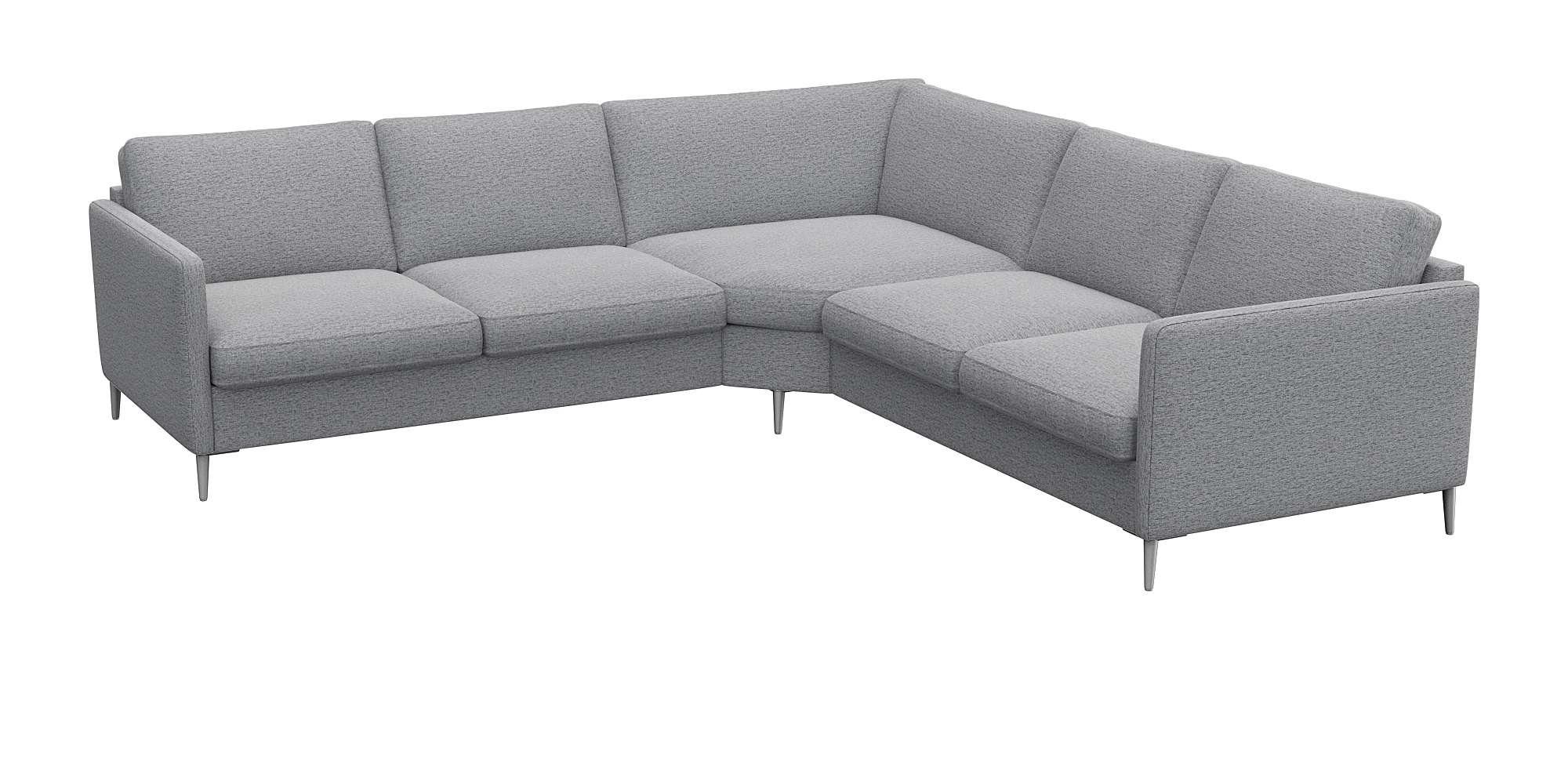 FLEXLUX Hoekbank Fiore, gelijkbenig, comfortabel door hoogwaardige zitconstructie smalle armleuningen, super zitcomfort door koudschuim, voeten van aluminium
