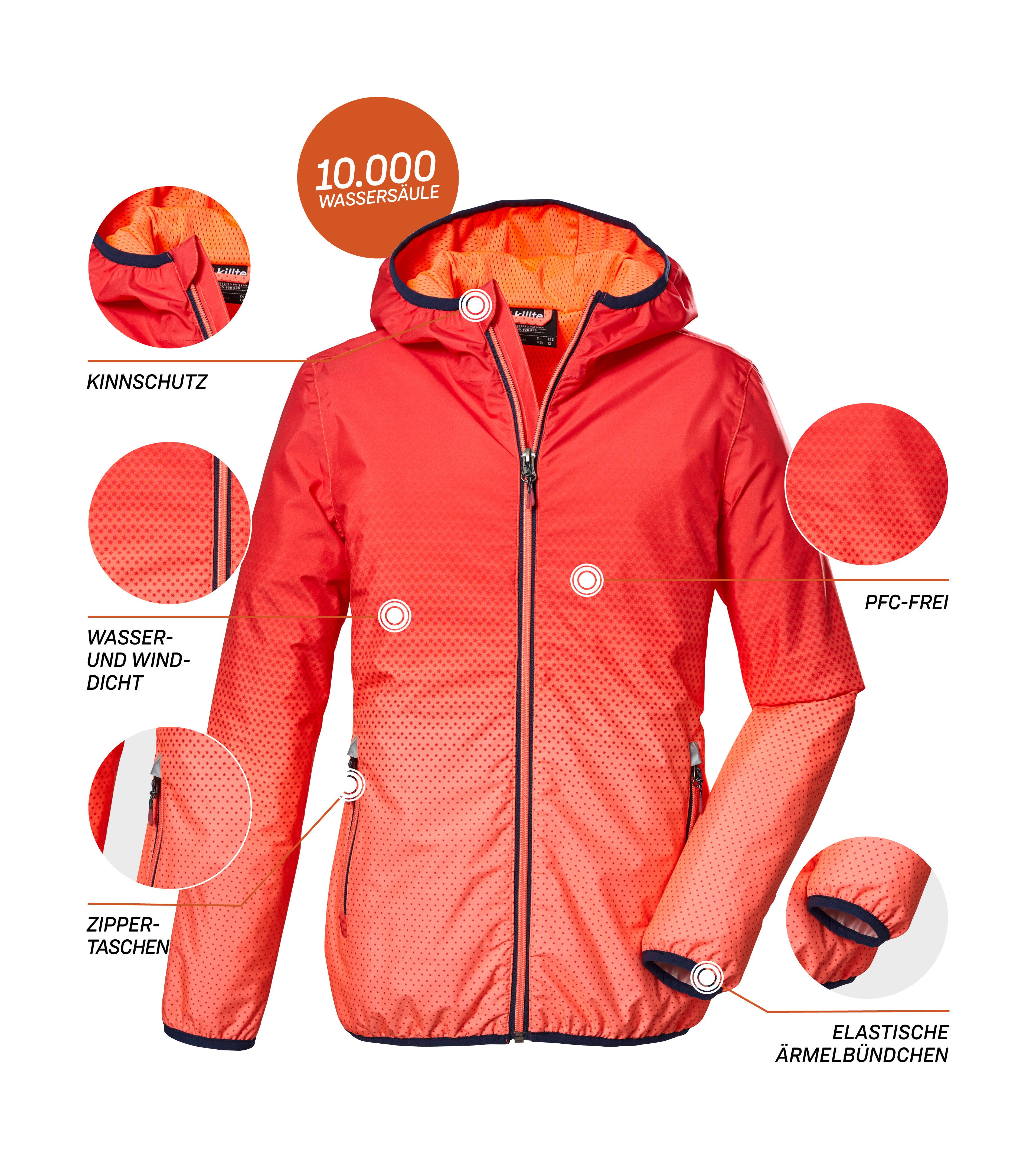 Killtec Outdoorjack KOS 331 GRLS JCKT Winddichte, waterdichte meisjesjas met reflecterende elementen