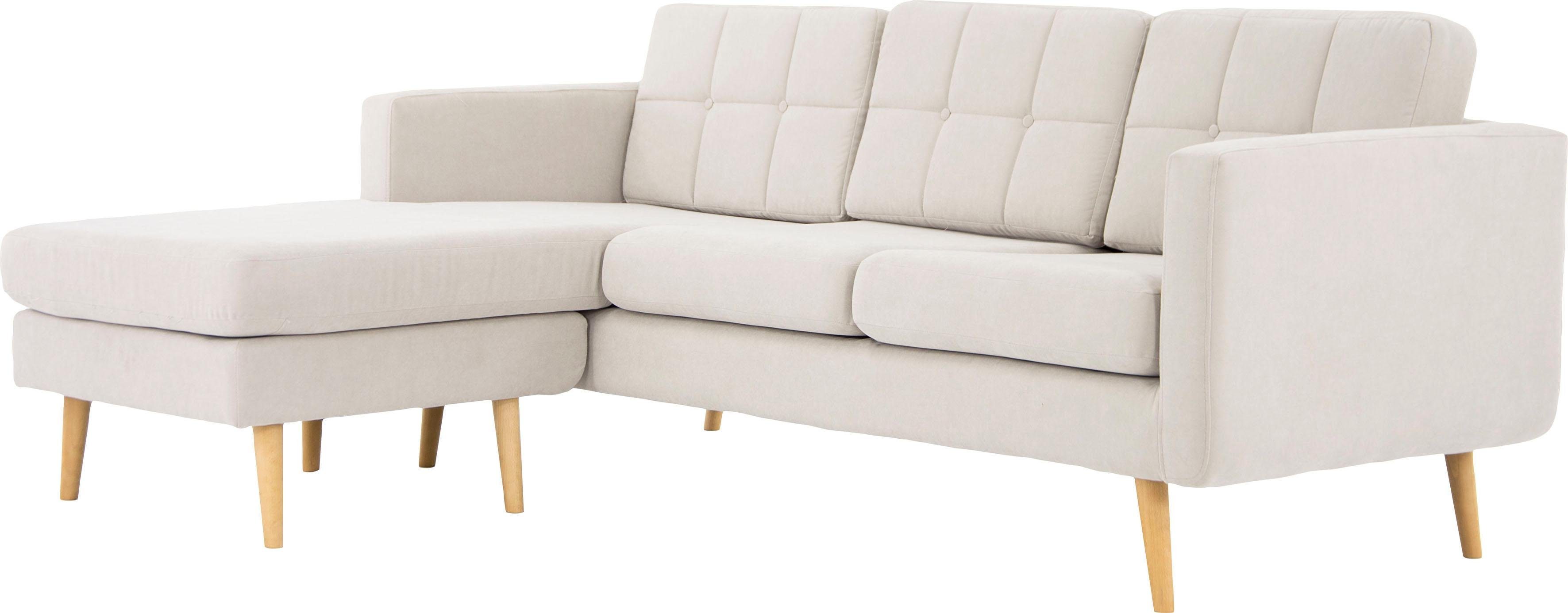 Home affaire Hoekbank Brest L-vorm met capitonnage en stiksels achter, strak design
