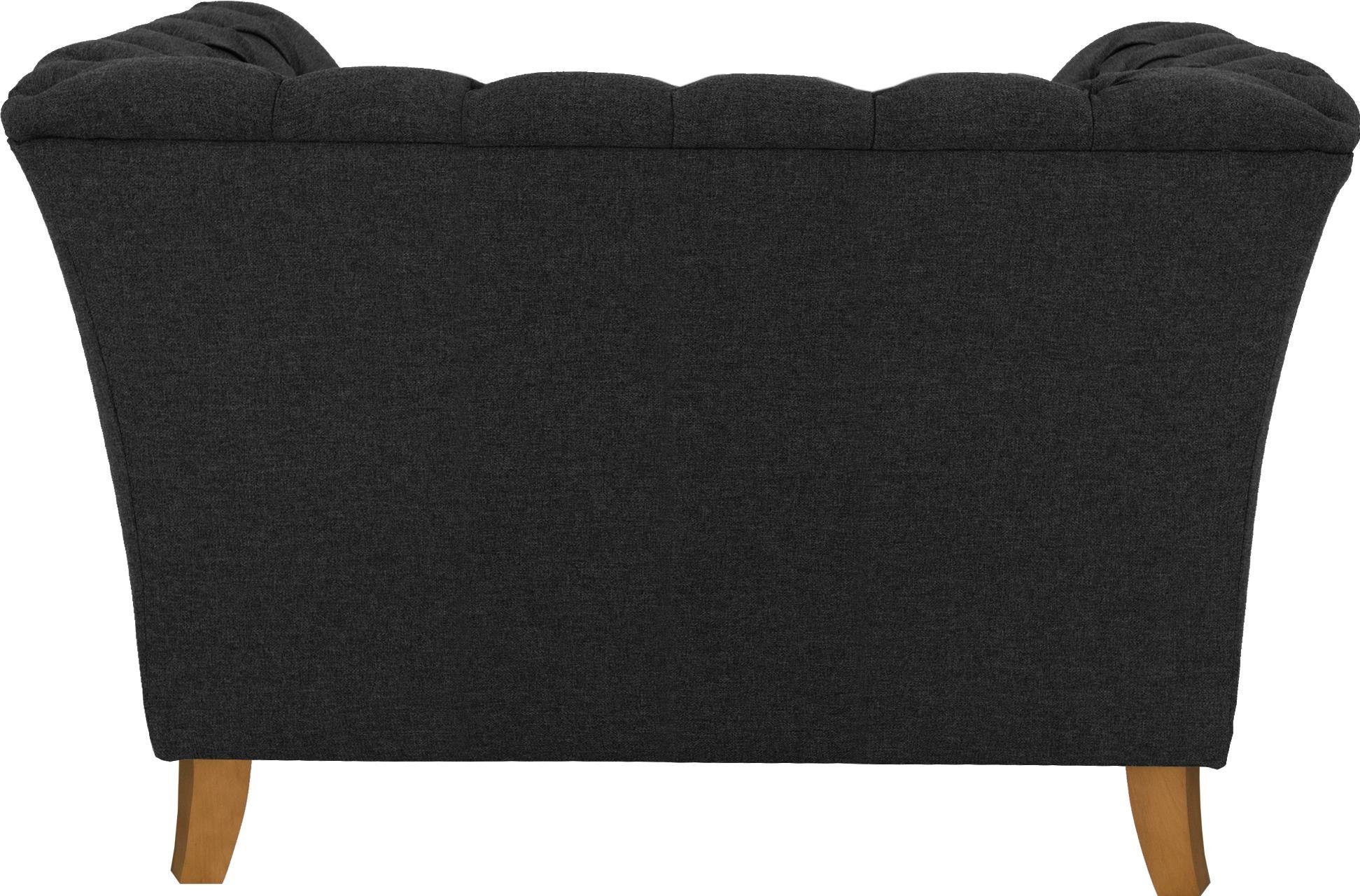 Home affaire Fauteuil Newport moderne Chesterfield met capitonnage achter, opstaande naad en fijne armleuningen