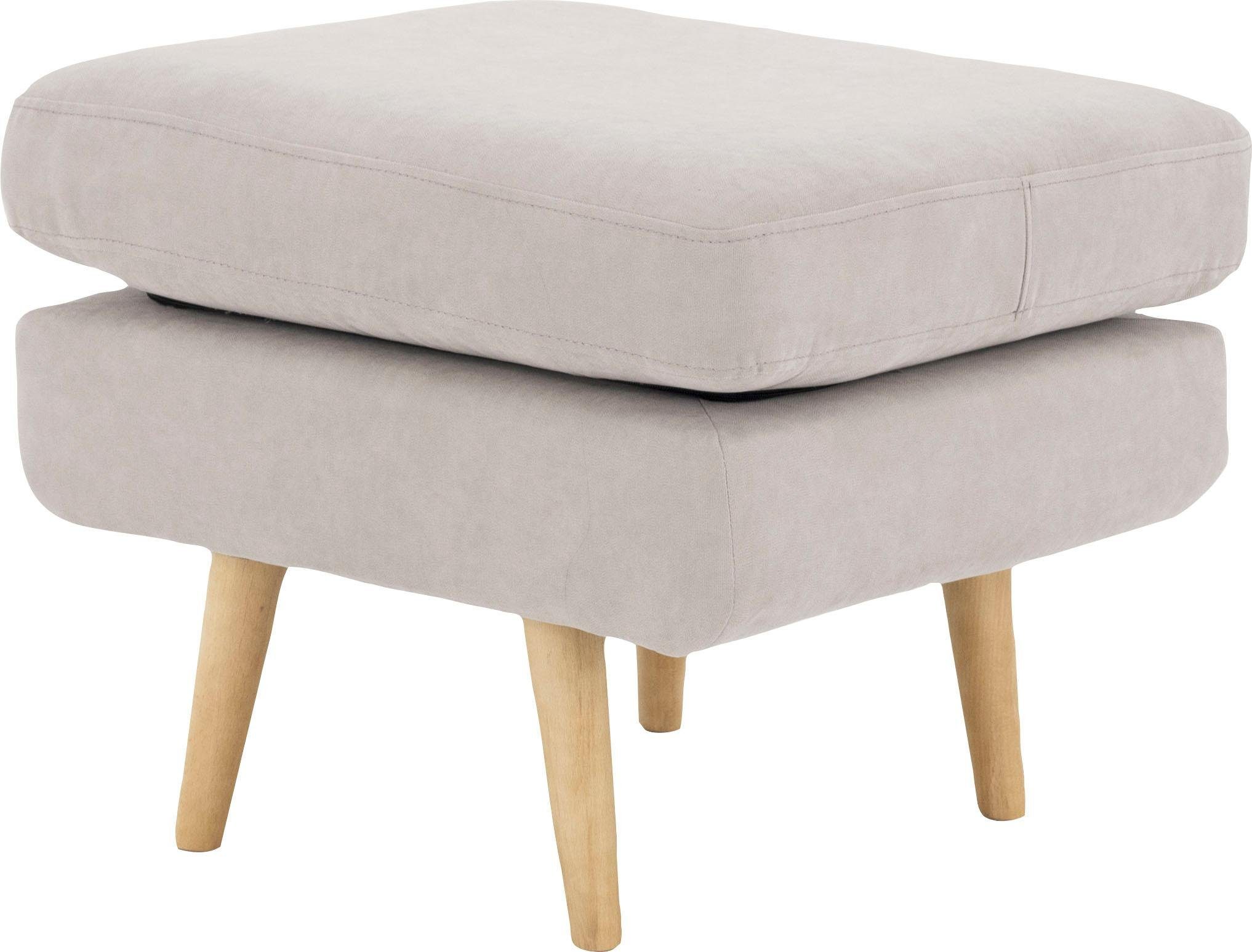 Home affaire Hocker Brest hockers maat Luxe-microvezel grijs