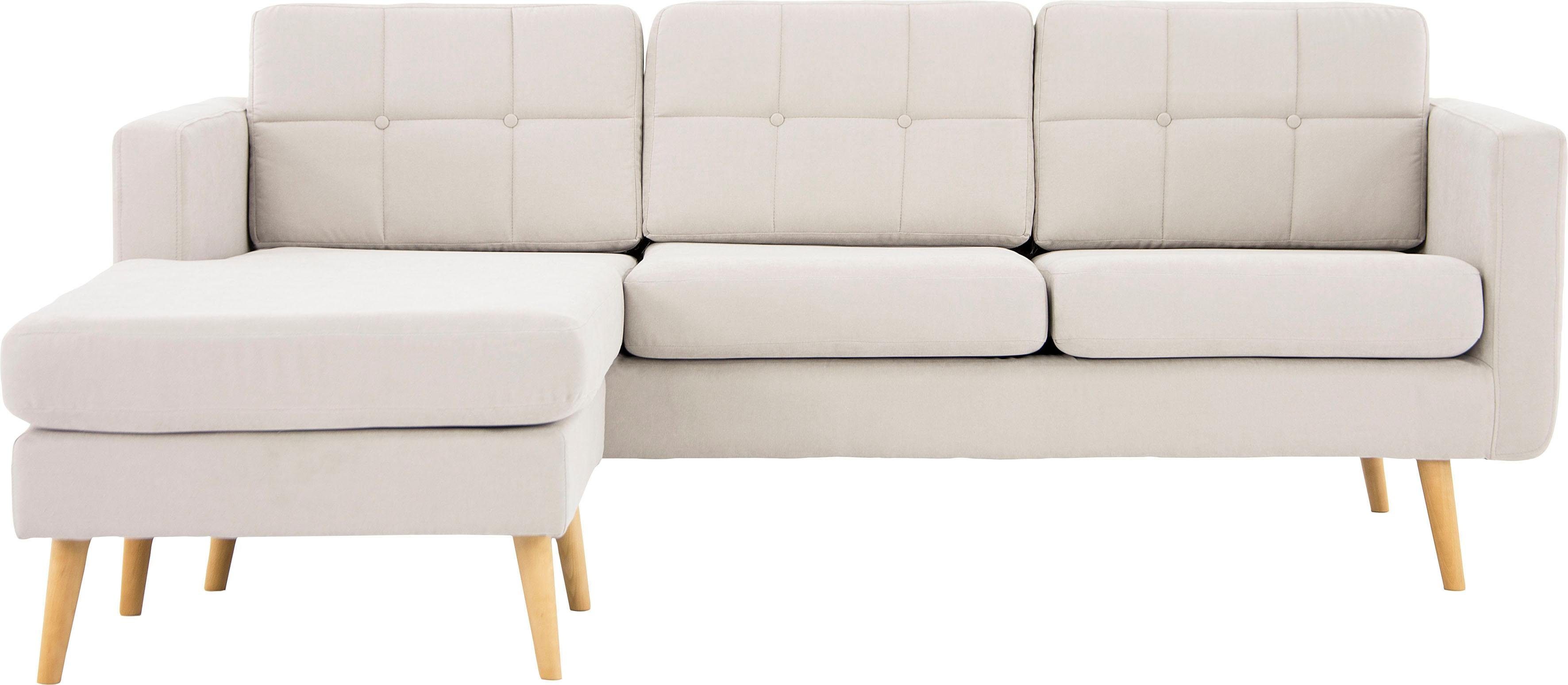 Home affaire Hoekbank Brest L-vorm met capitonnage en stiksels achter, strak design