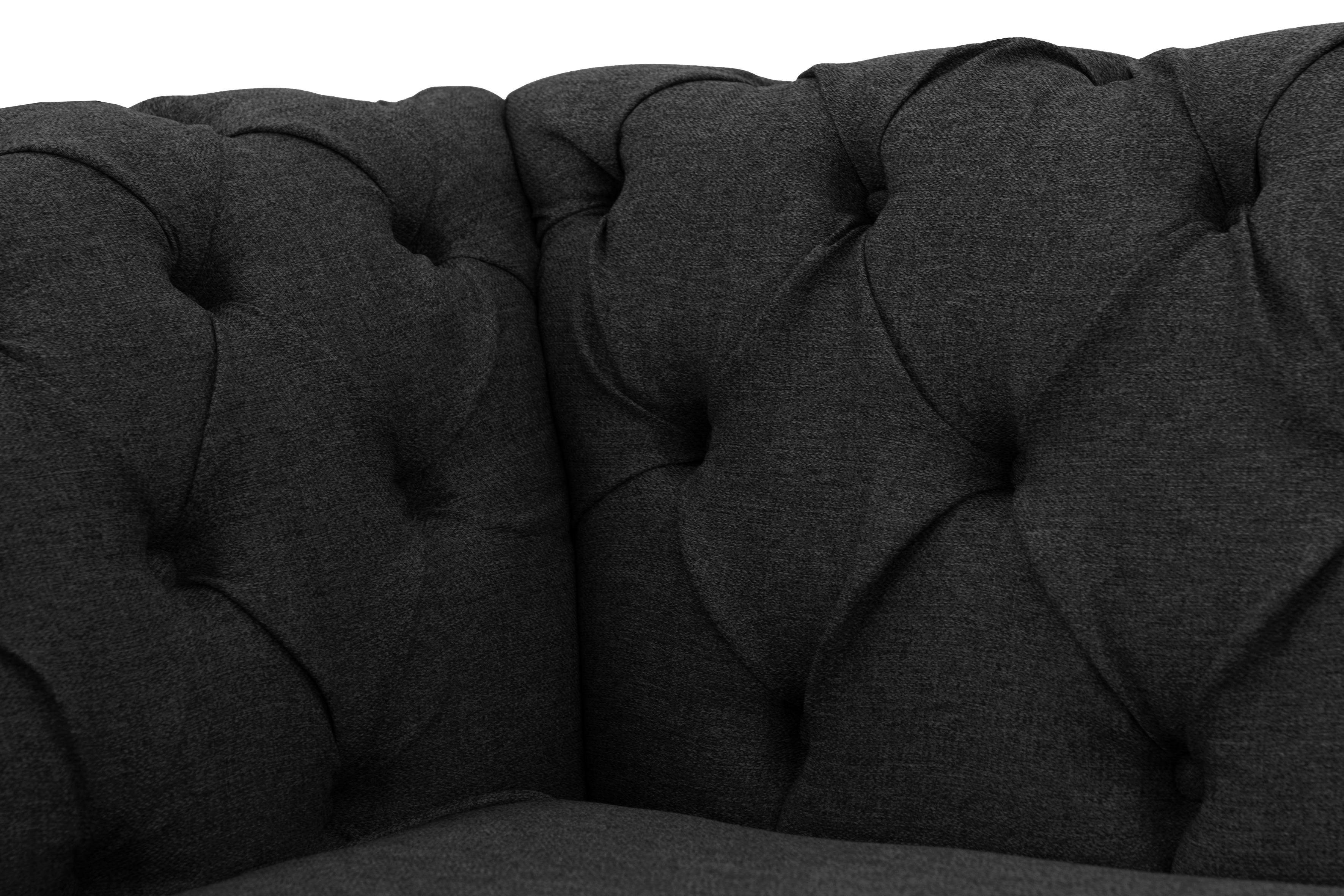 Home affaire Fauteuil Newport moderne Chesterfield met capitonnage achter, opstaande naad en fijne armleuningen