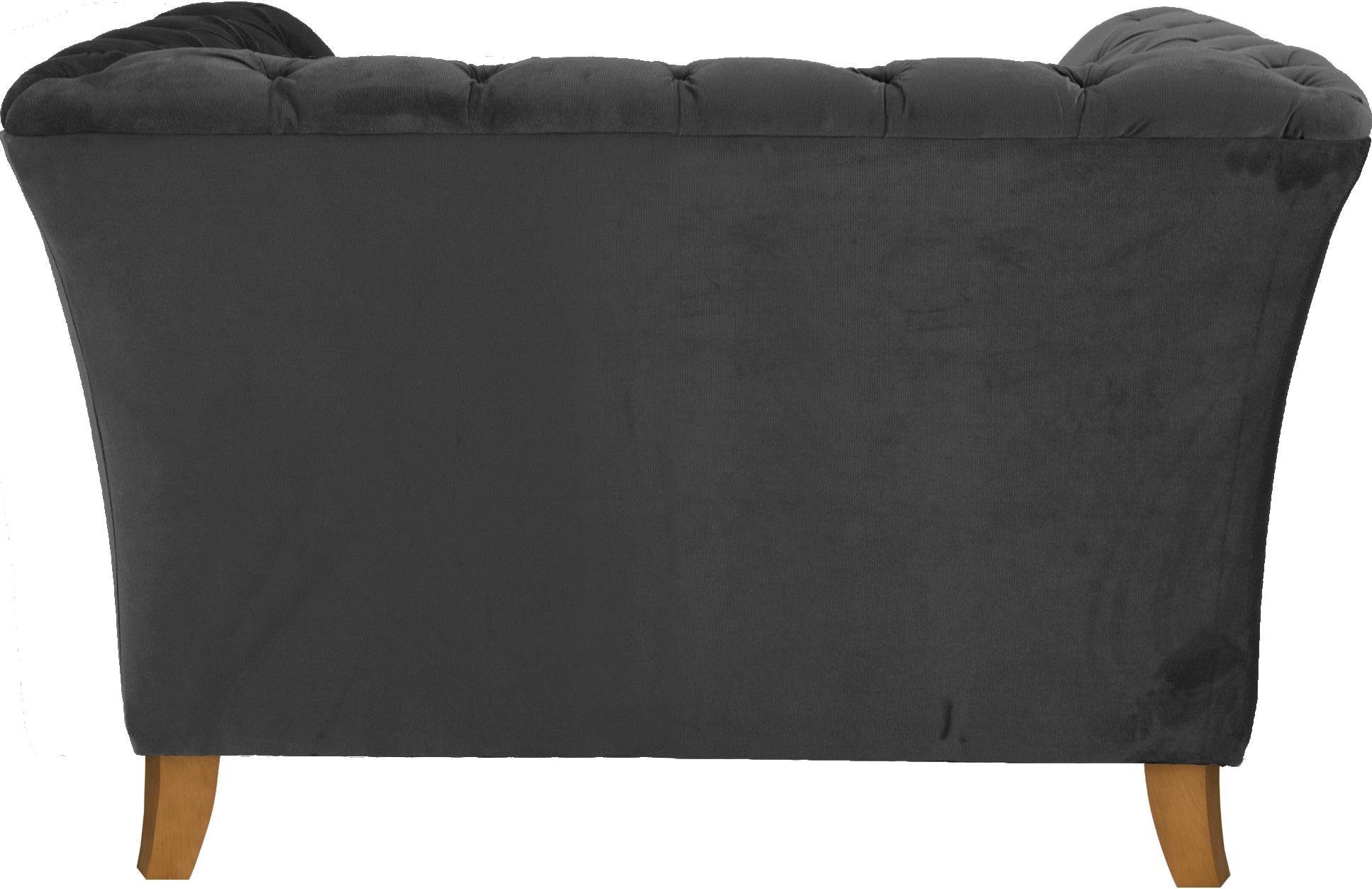 Home affaire Fauteuil Newport moderne Chesterfield met capitonnage achter, opstaande naad en fijne armleuningen